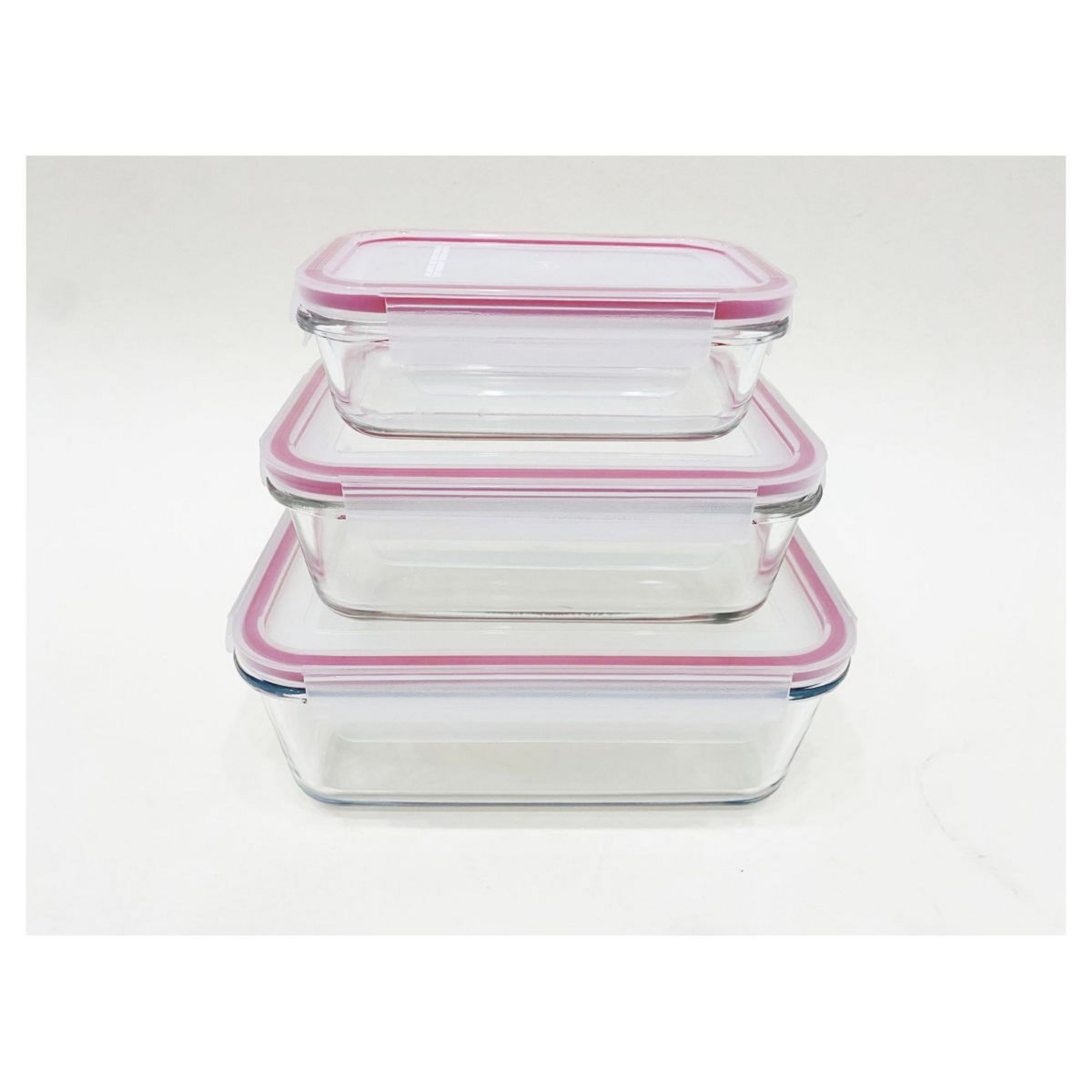 ACTUEL Lot de 3 boîtes carrées en verre