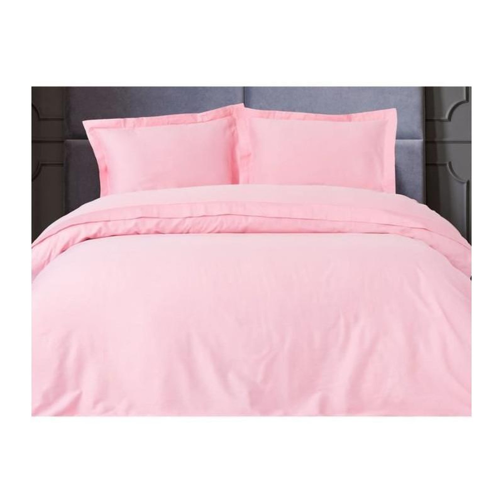 Voir la diapositive 4 : GENERIQUE Parure de lit - 129CTN63977 - 1 housse de couette 220 x 240 cm + 2 taies d'oreiller 60 x 60 cm - Satiné 100% coton - Rose
