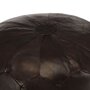 VIDAXL Pouf 40 x 35 cm Marron fonce Cuir veritable de chevre