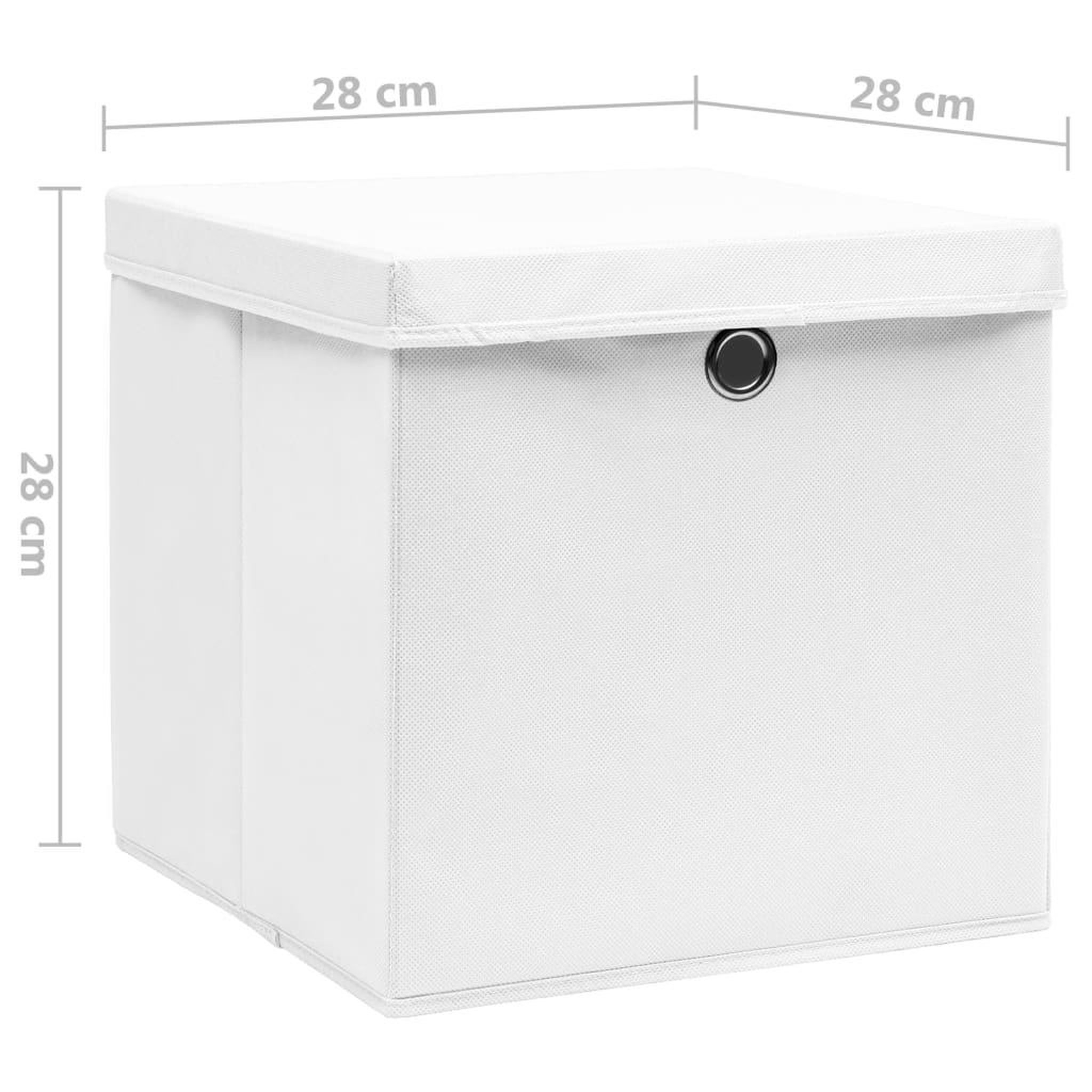Voir la diapositive 6 : VIDAXL Boîtes de rangement avec couvercles 10 pcs 28x28x28 cm Blanc