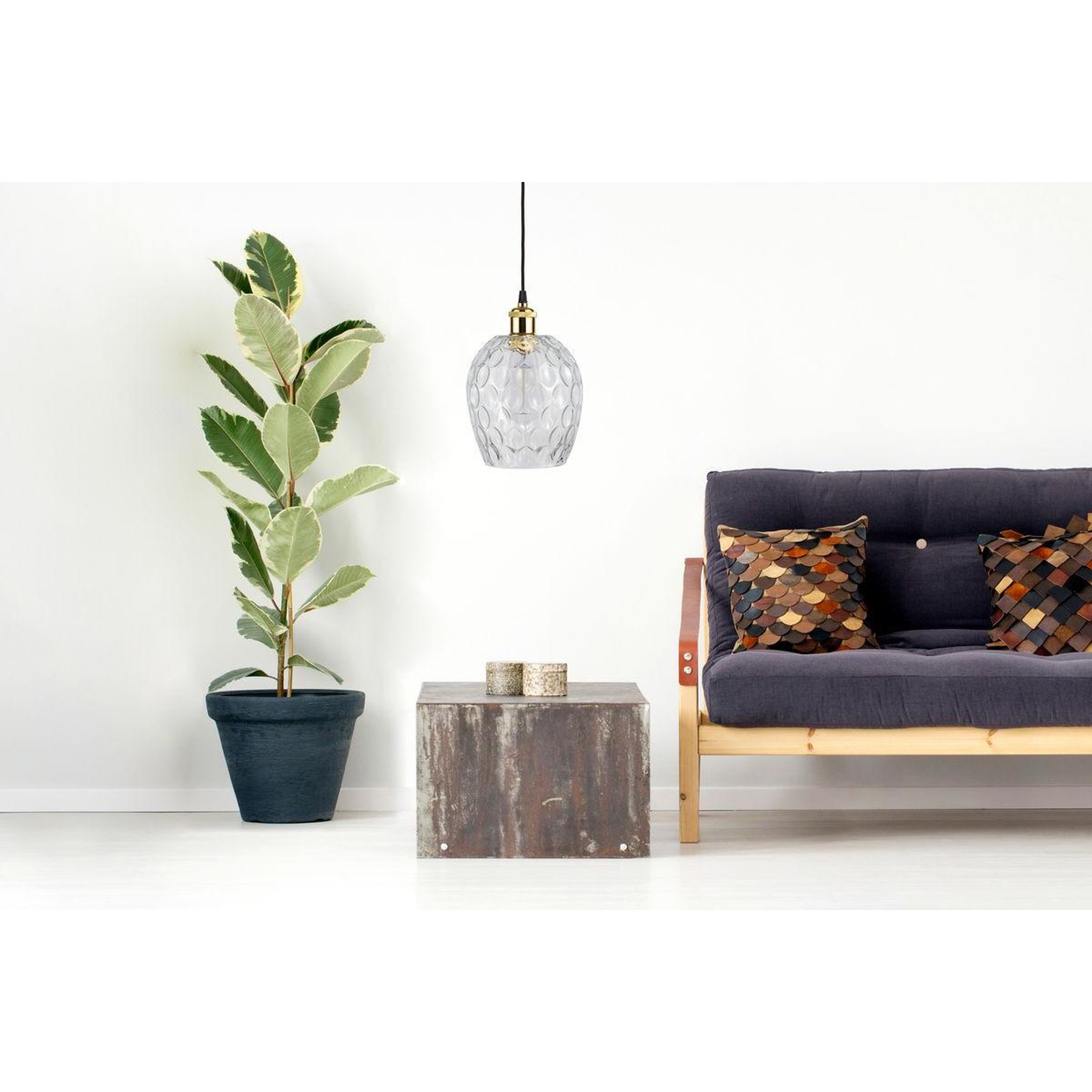 Voir la diapositive 2 : Paris Prix Lampe suspension déco  corona  27cm transparent