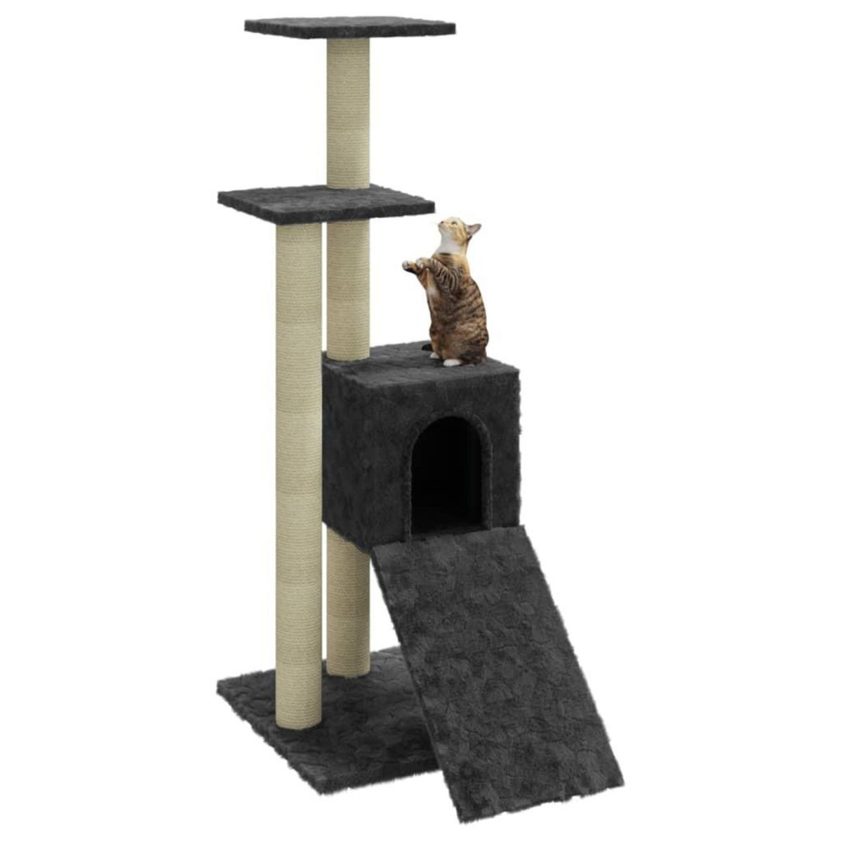 VIDAXL Arbre a chat avec griffoirs en sisal Gris fonce 92 cm