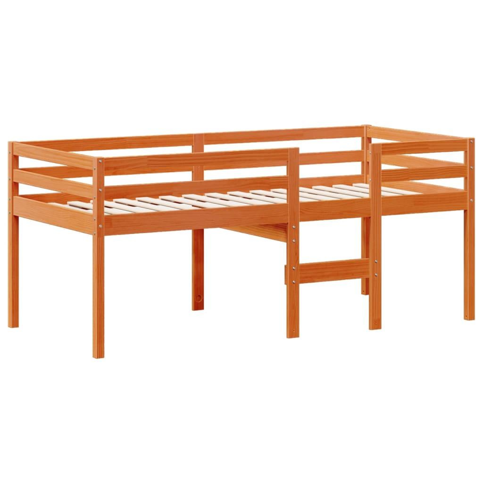 Voir la diapositive 5 : VIDAXL Lit haut sans matelas cire marron 80x200 cm bois de pin massif