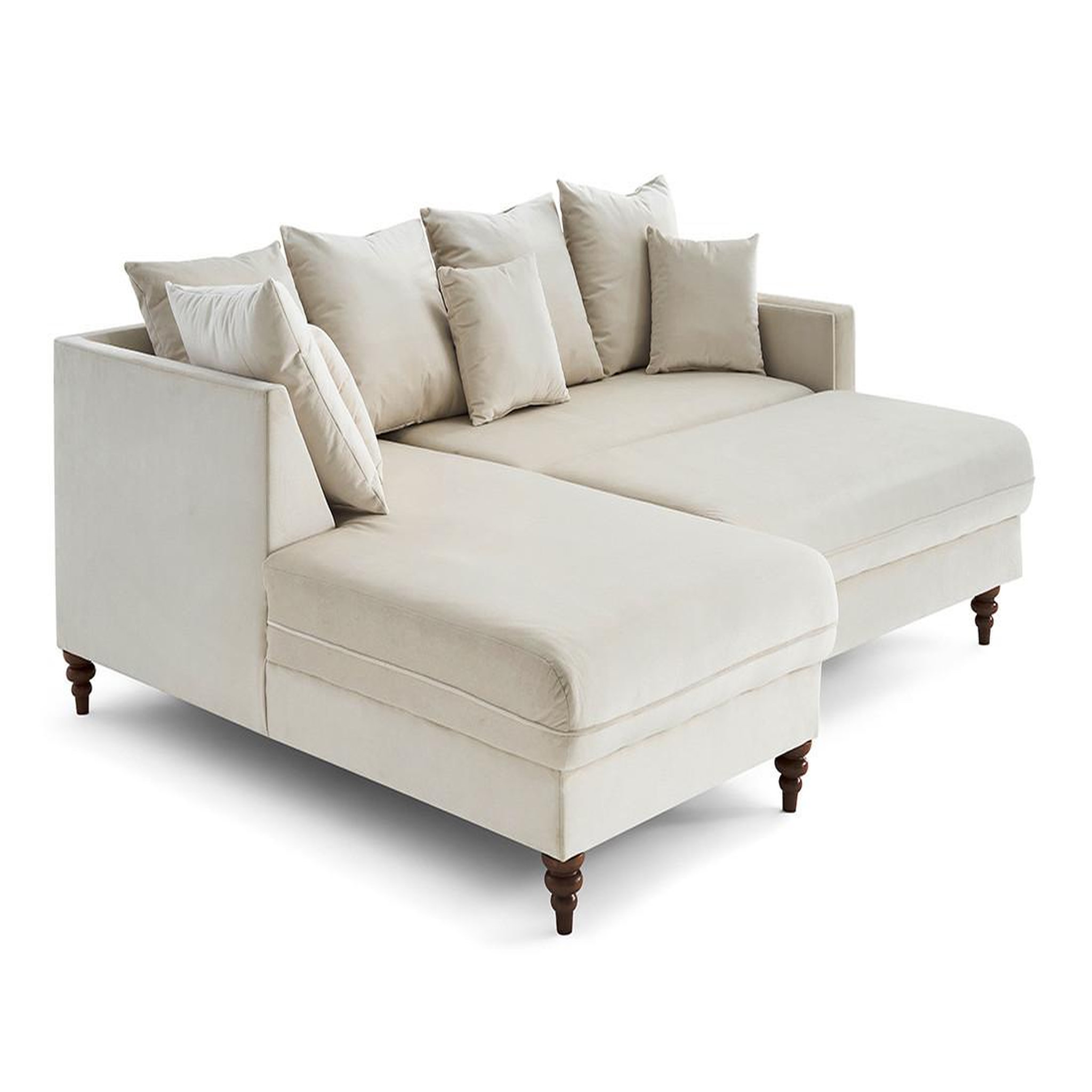 Voir la diapositive 4 : BEST MOBILIER Flamingo - canapé d'angle gauche 4 places convertible en velours