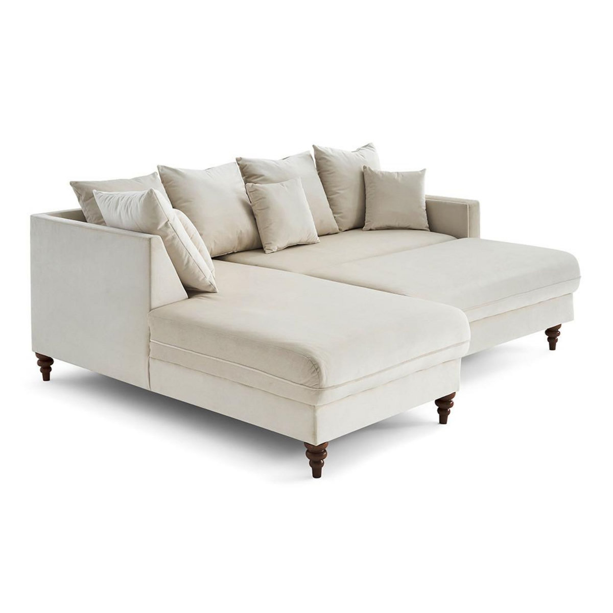 BEST MOBILIER Flamingo - canapé d'angle gauche 4 places convertible en velours