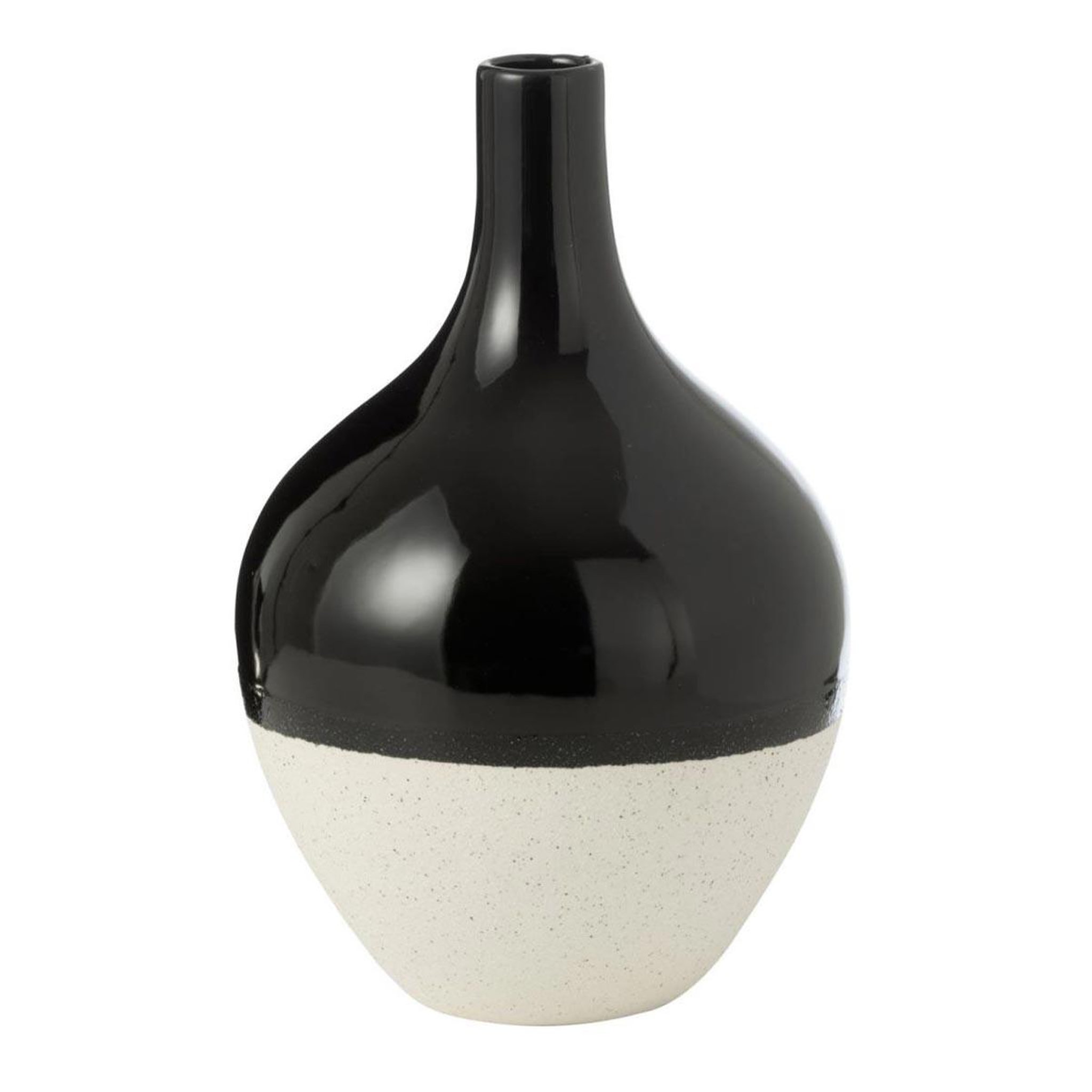 J-LINE Vase déco en porcelaine  iva  32cm noir & blanc