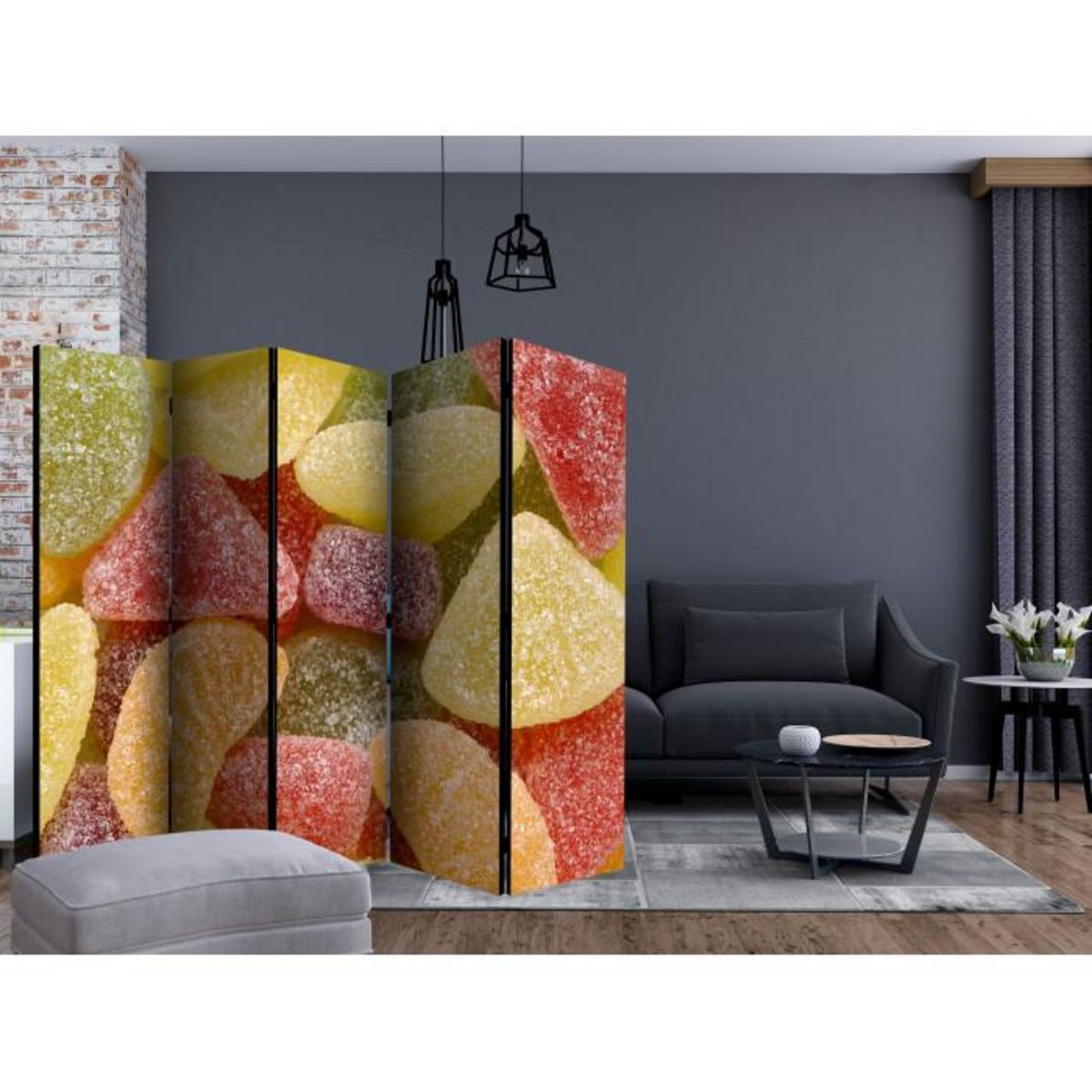 Paris Prix Paravent 5 Volets  Tasty Fruit Jellies  172x225cm