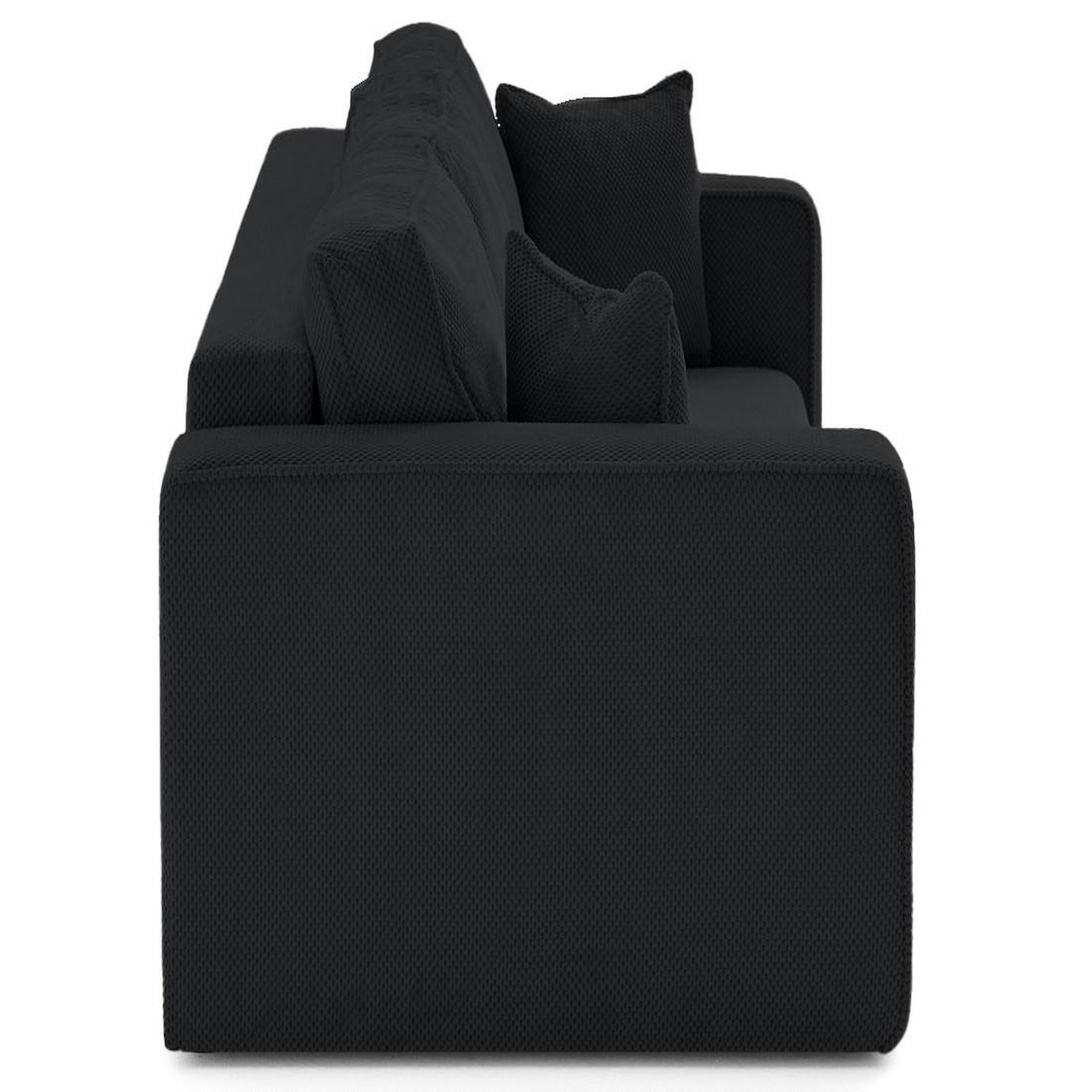 Voir la diapositive 5 : BEST MOBILIER Topaze - canapé droit 3 places convertible avec coffre en velours texturé