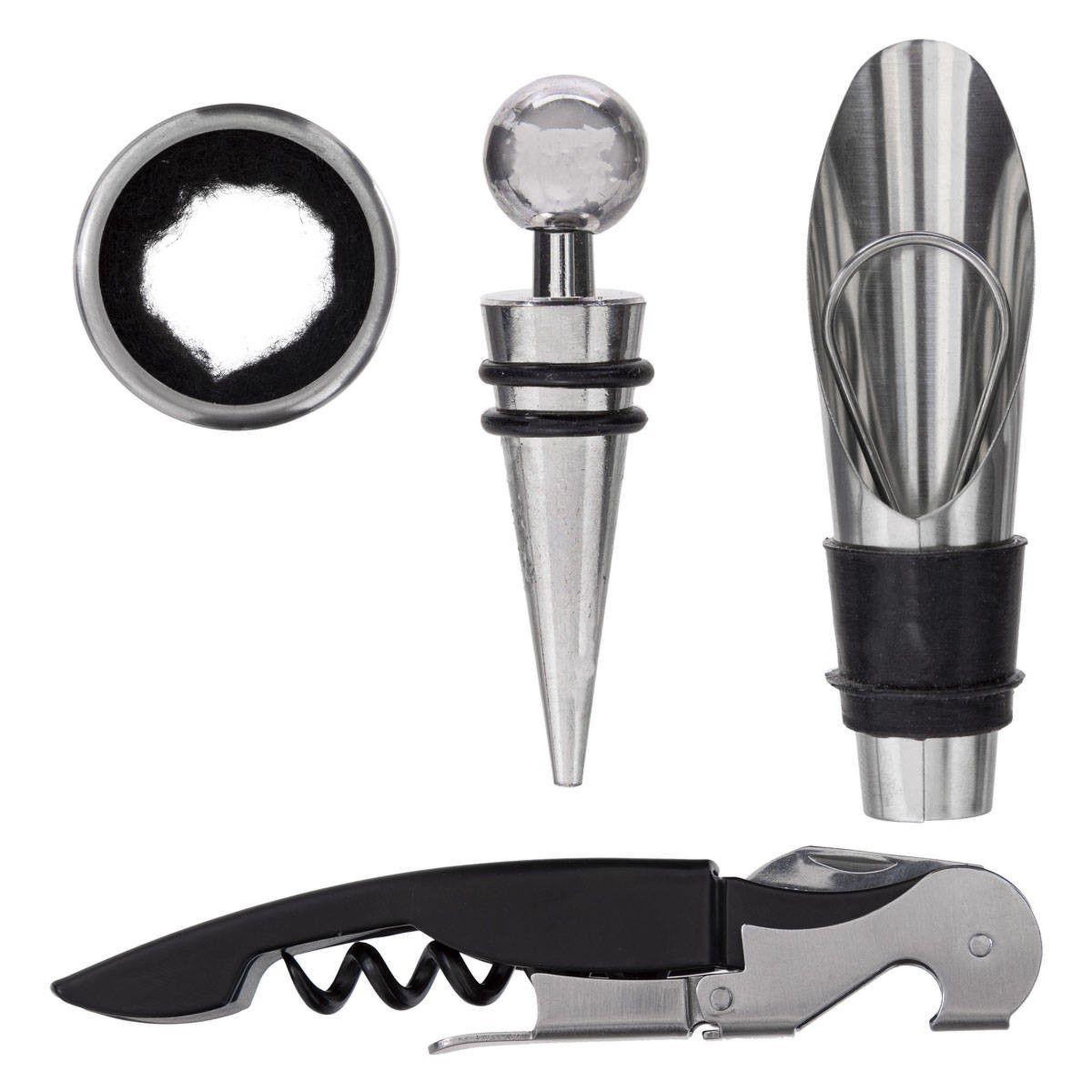 SECRET DE GOURMET Coffret sommelier 4 pièces  arthur  15cm noir