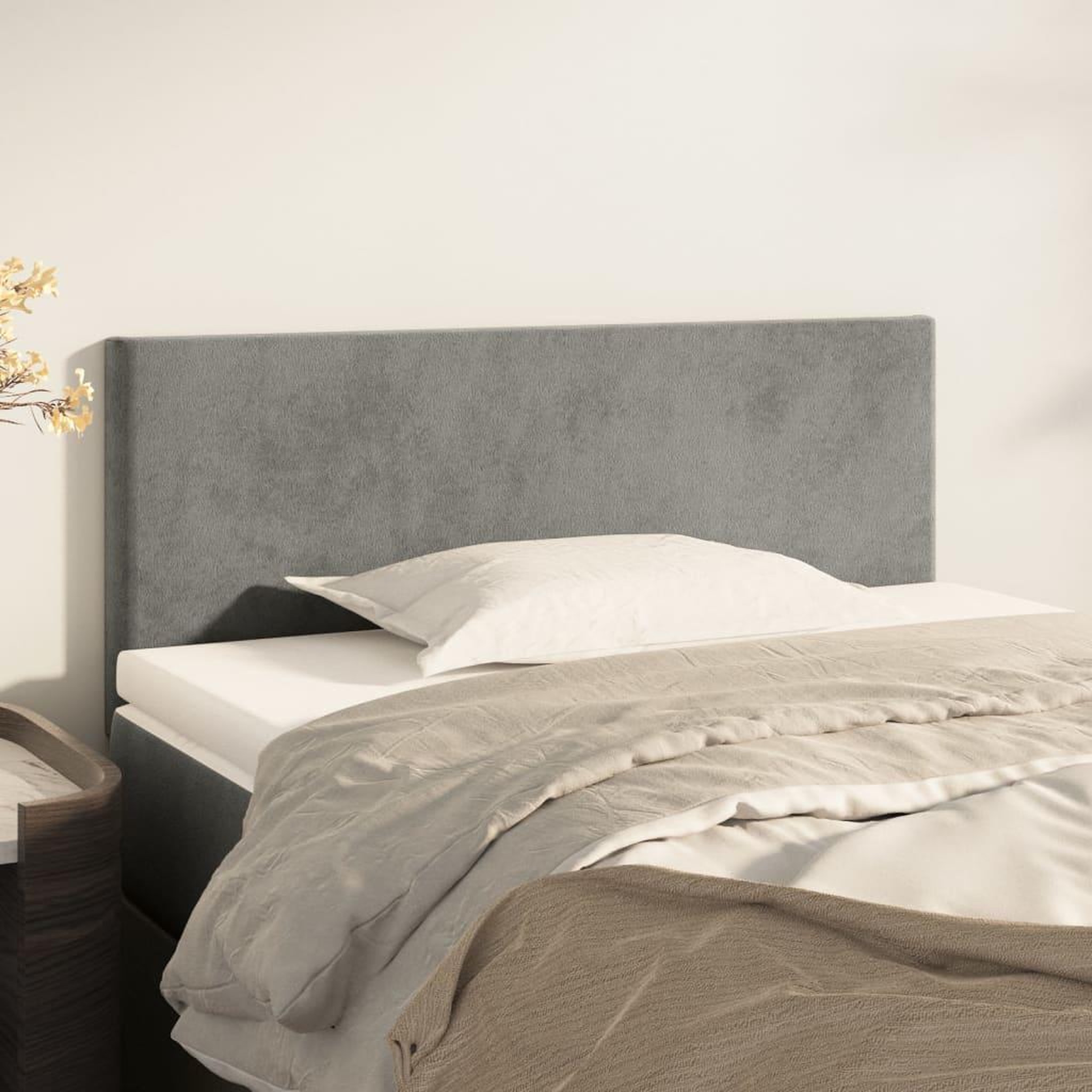 Voir la diapositive 1 : VIDAXL Tete de lit Gris clair 80x5x78/88 cm Velours