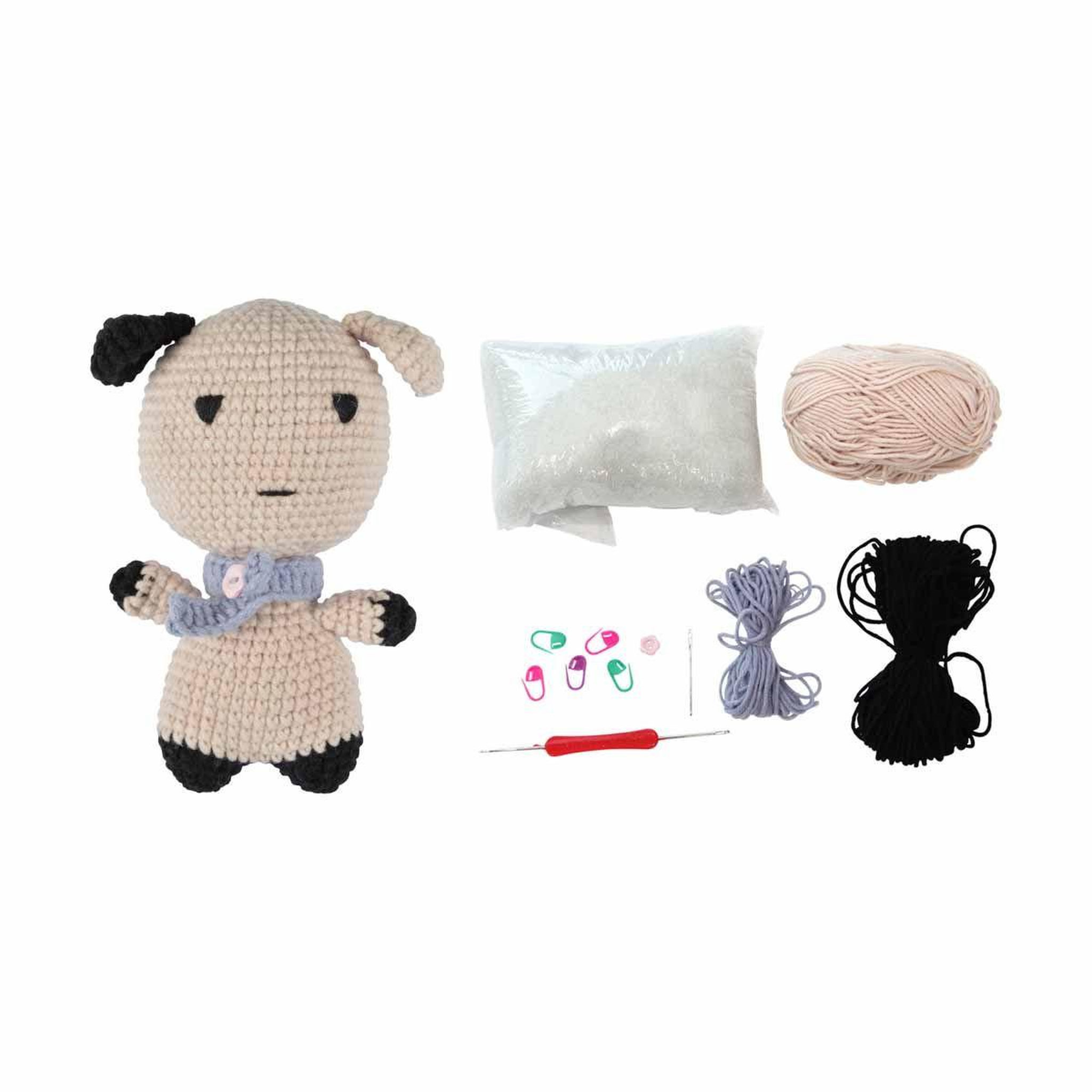 HOMEA Kit Complet Amigurumi  Firmin le Chien  17cm Beige