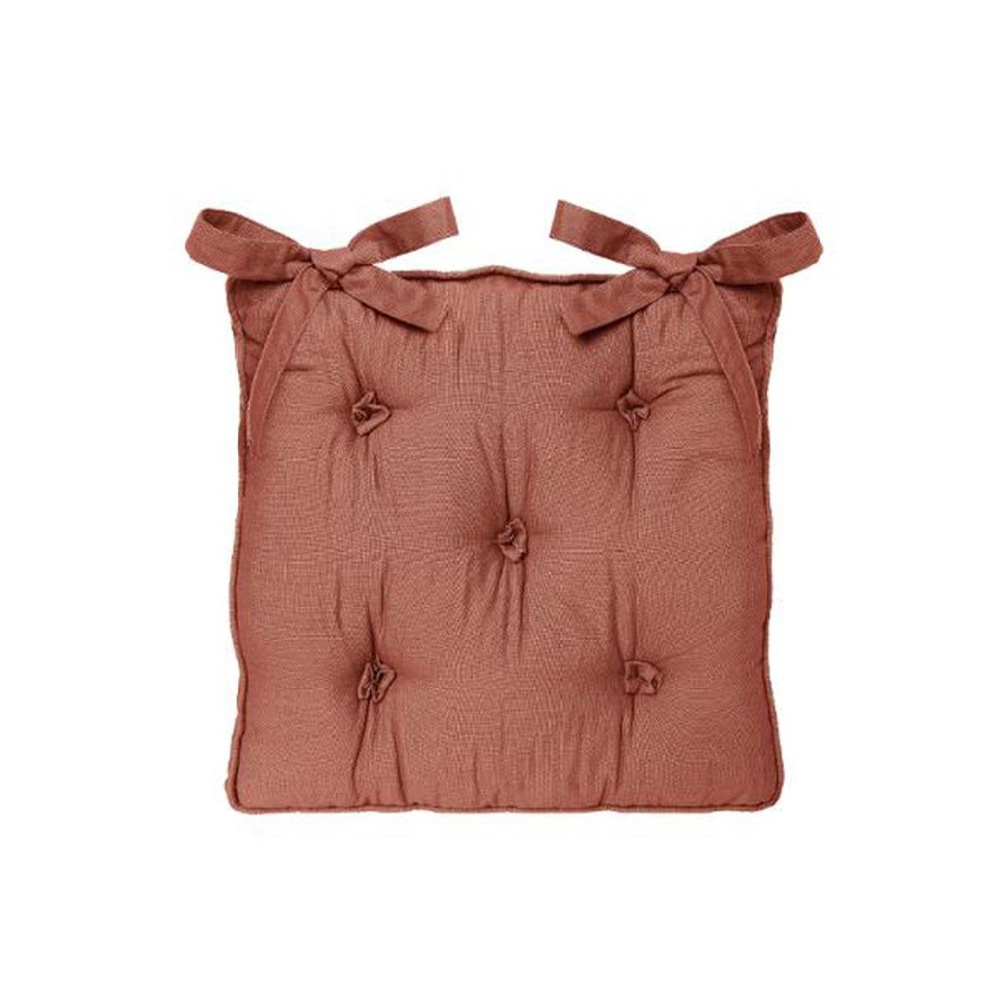ATMOSPHERA Galette de chaise  5 boutons  40x40cm terracotta