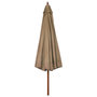 Voir la diapositive 3 : VIDAXL Parasol d'exterieur avec mat en bois 330 cm Taupe