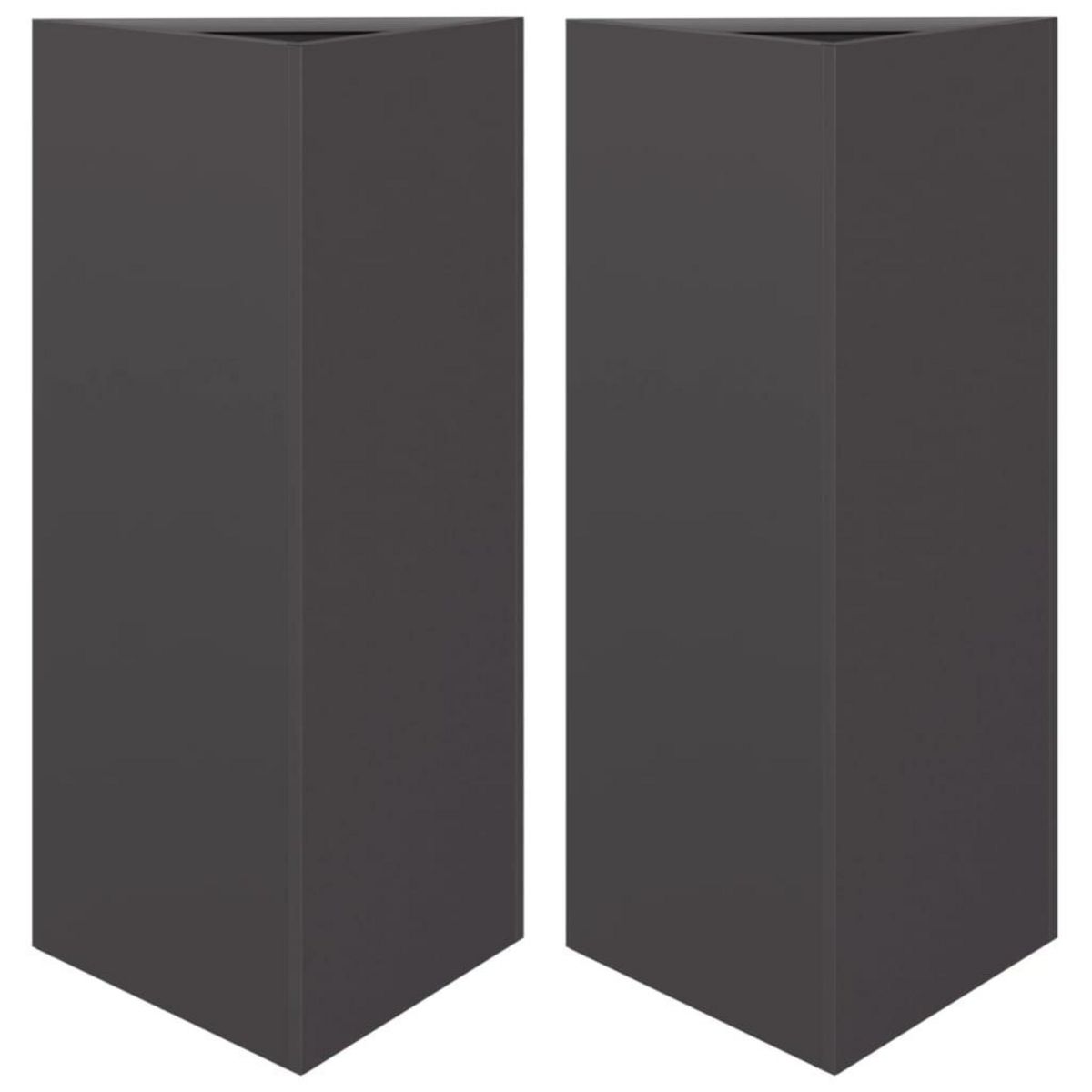 VIDAXL Jardinieres 2 pcs noir triangulaire 40x34,5x70 cm acier
