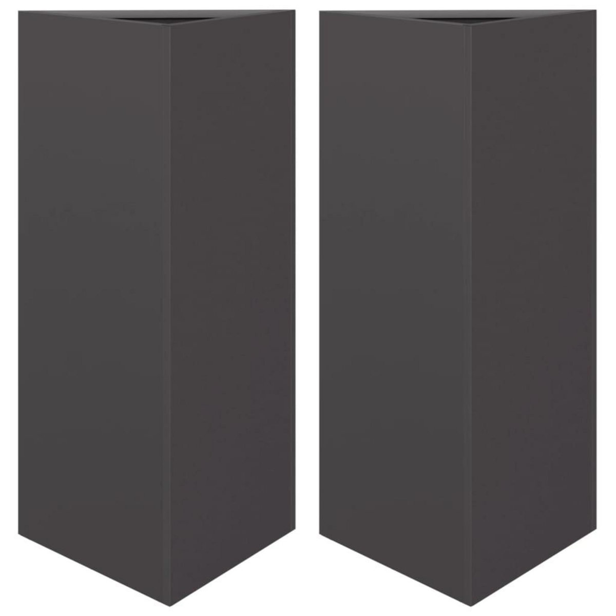 VIDAXL Jardinieres 2 pcs noir triangulaire 40x34,5x70 cm acier