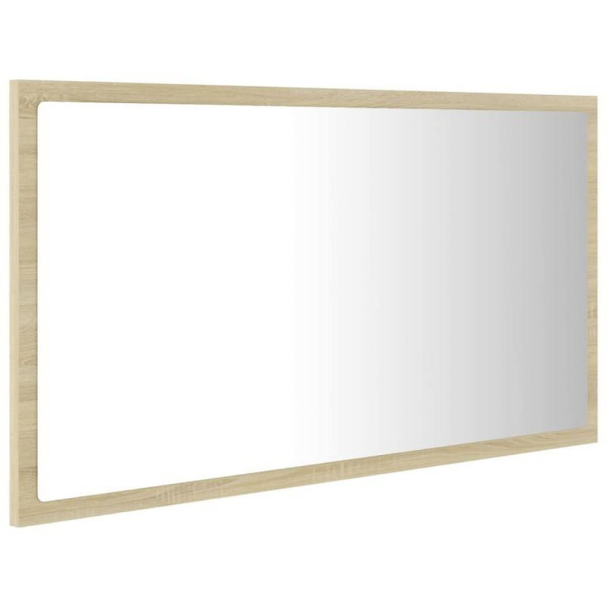 VIDAXL Miroir LED de salle de bain Chêne sonoma 80x8,5x37 cm Acrylique