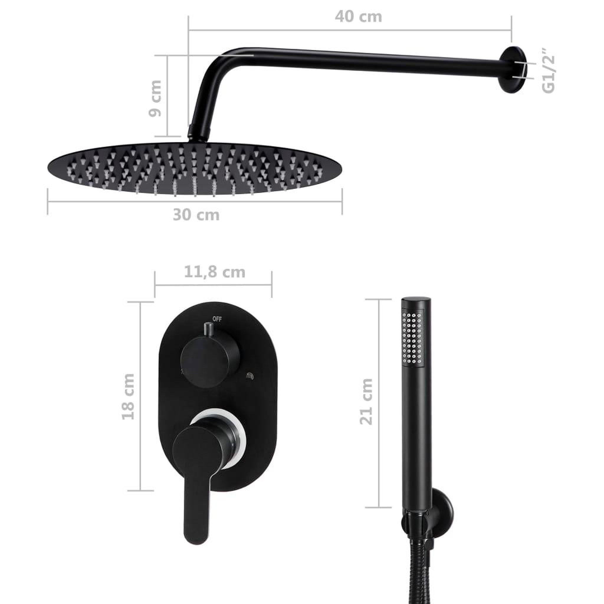 Voir la diapositive 6 : VIDAXL Systeme de douche Acier inoxydable 201 Noir