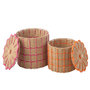 Voir la diapositive 2 : Paris Prix Lot de 2 Paniers de Rangement  Flores  29cm Naturel
