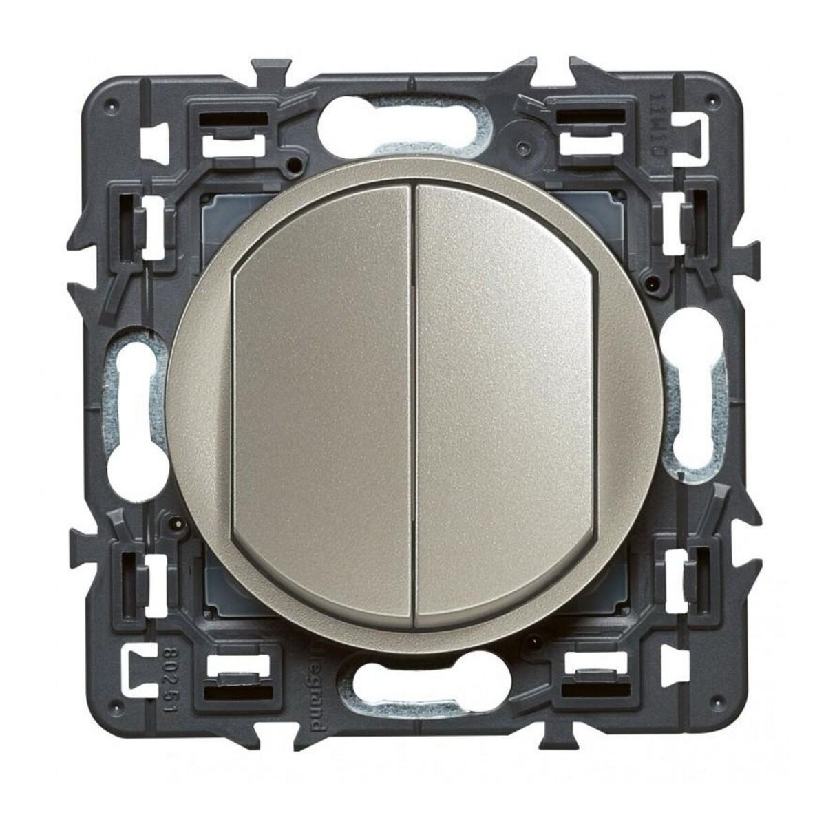 Legrand Celiane double interrupteur ou double va et vient 10A titane à composer