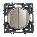 Legrand Celiane double interrupteur ou double va et vient 10A titane à composer