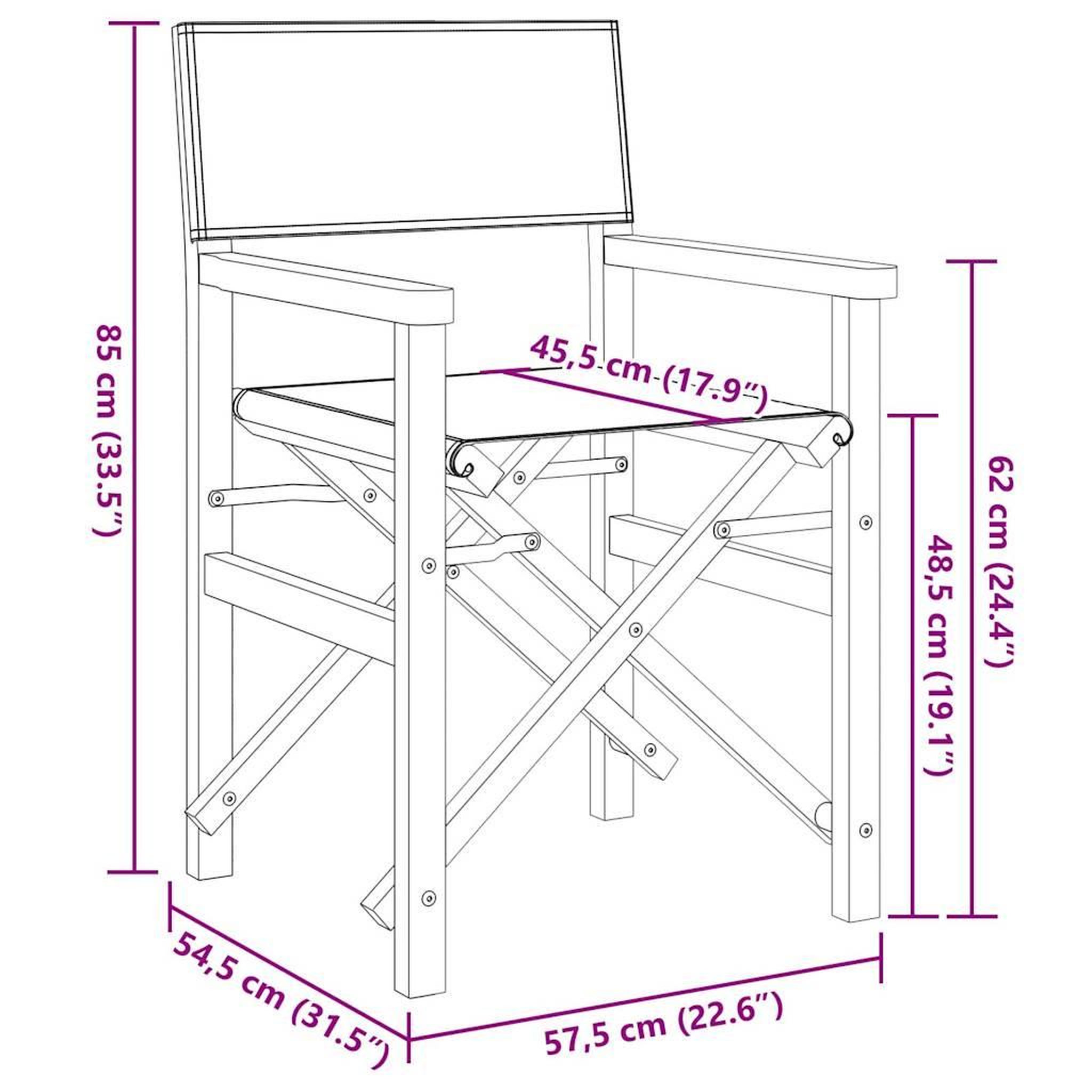 Voir la diapositive 6 : VIDAXL Chaise de metteur en scene pliante bleu bois teck massif