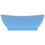 VIDAXL Lavabo ovale a trop-plein Bleu clair mat 58,5x39 cm Ceramique