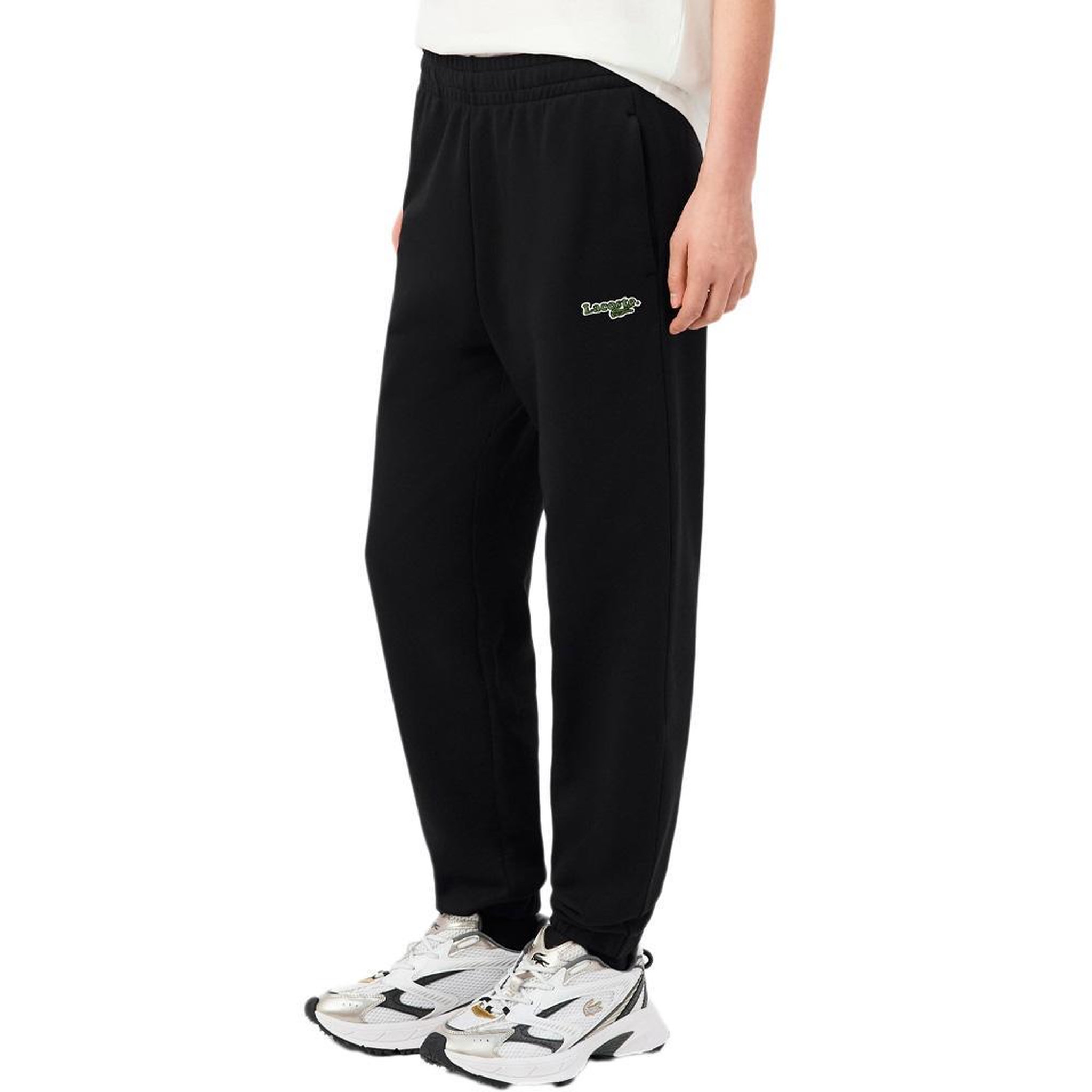 Lacoste Jogging noir femme lacoste straight fit siglé. Coloris disponibles : Noir