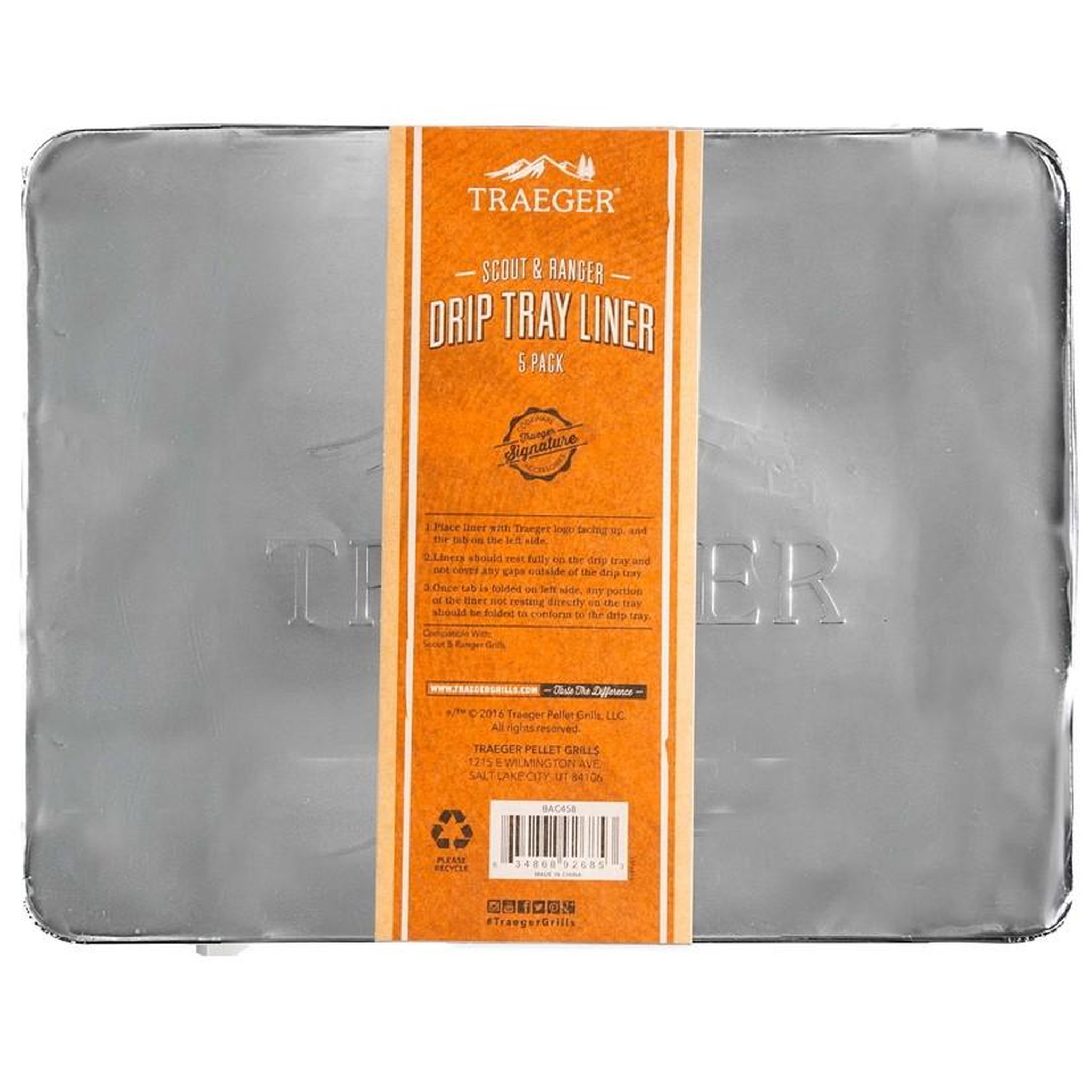 TRAEGER 5 Plaques en aluminium de récupération de graisses Ranger - 36 x 28 x 2 cm