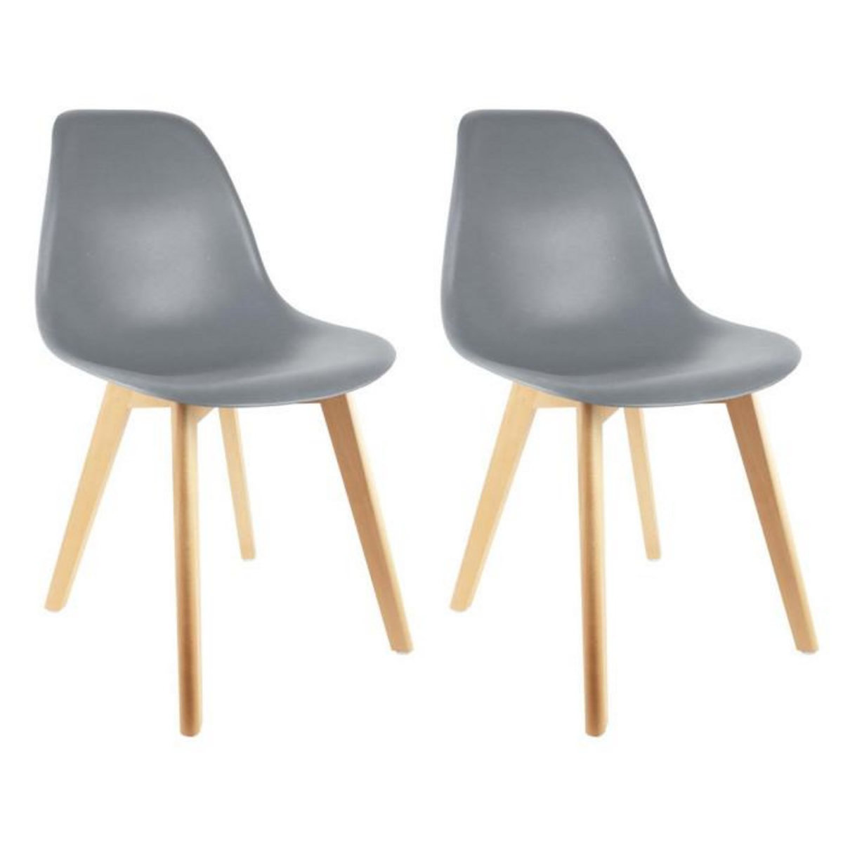 Paris Prix Lot de 2 Chaises Scandinave  Coquil  84cm Gris