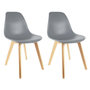 Voir la diapositive 1 : Paris Prix Lot de 2 Chaises Scandinave  Coquil  84cm Gris