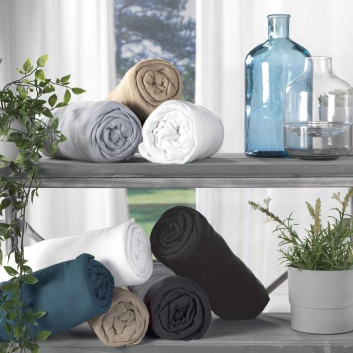 Paris Prix Drap Housse  Jersy  90x190cm Sable