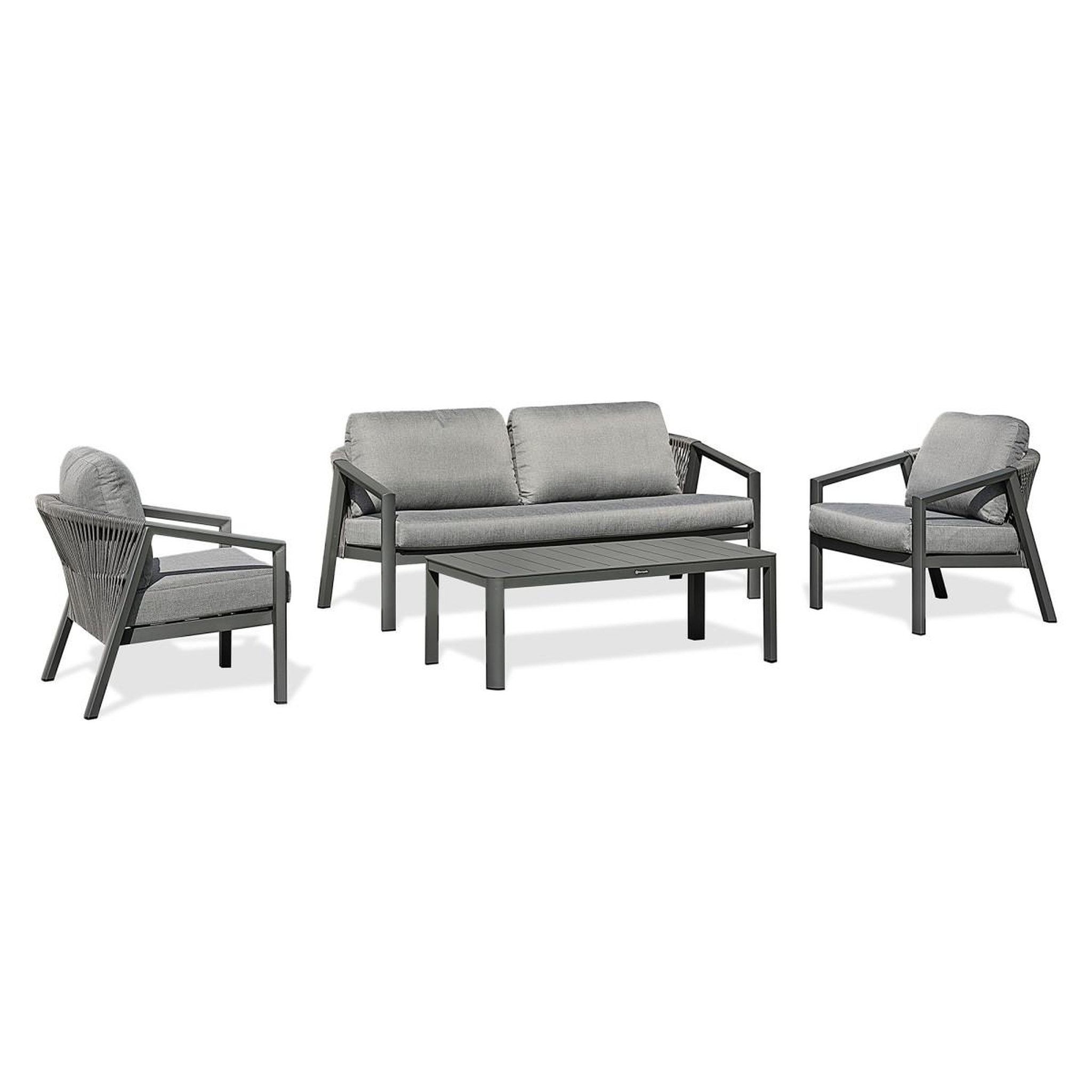 Paris Prix Salon de jardin 5 places  kelia  180cm anthracite