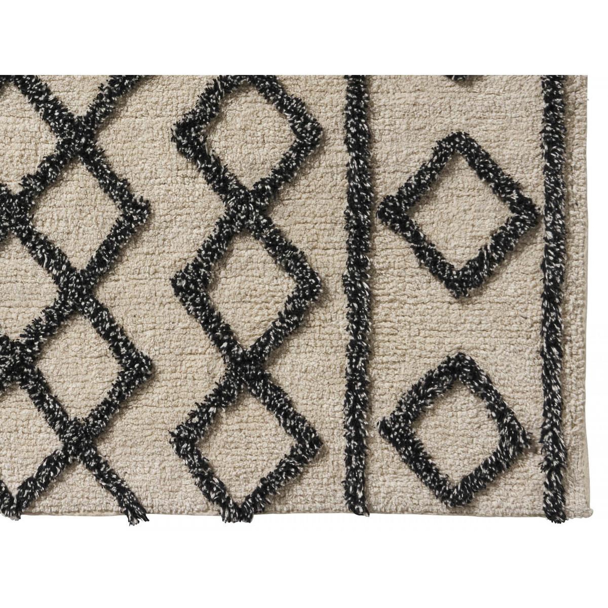 Voir la diapositive 4 : GUY LEVASSEUR Tapis de bain déco géométrique en coton tufté 60x120cm