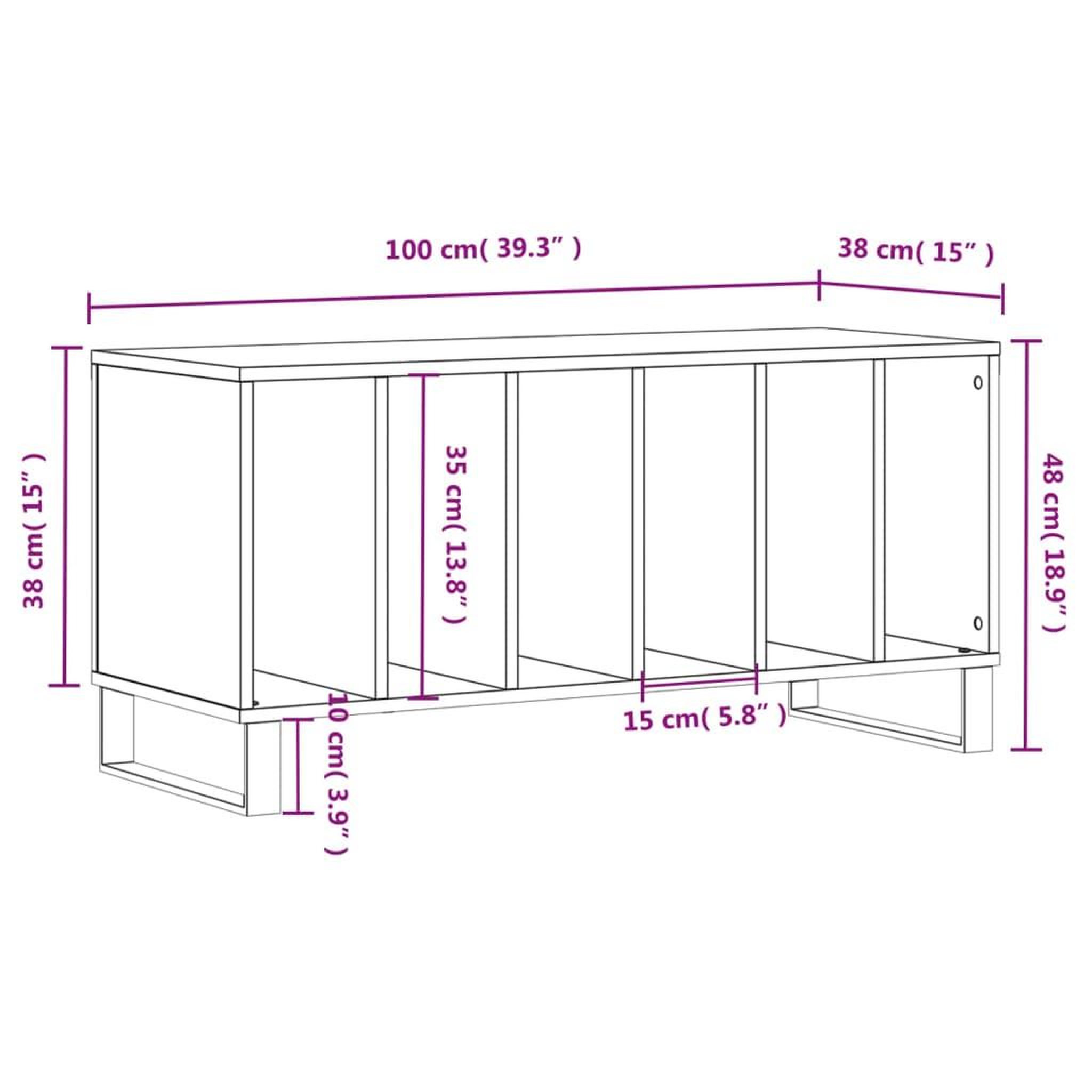 Voir la diapositive 6 : VIDAXL Armoire a disques blanc 100x38x48 cm bois d'ingenierie
