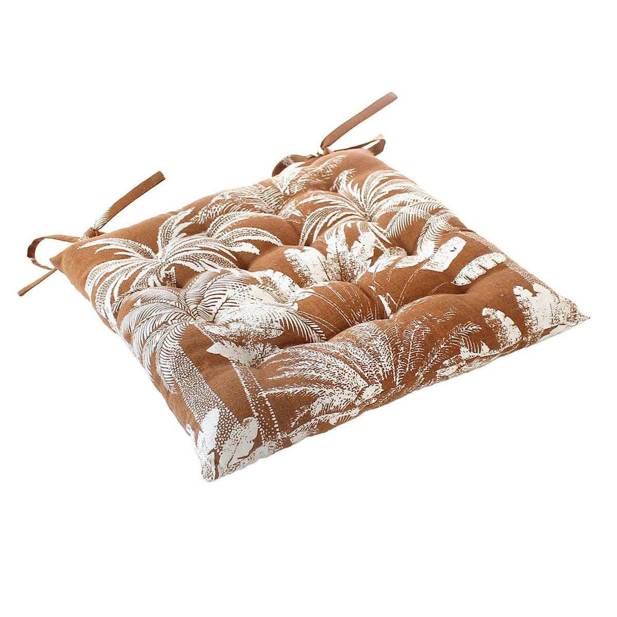 Paris Prix Galette de Chaise Piquée  Bali  38x38cm Marron