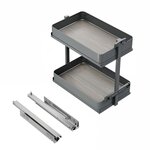 EMUCA SRL Chariot extractible Harmony avec fermeture à amortie -  Module largeur 300mm hauteur 700mm -  Acier et Bois -  Gris anthracite