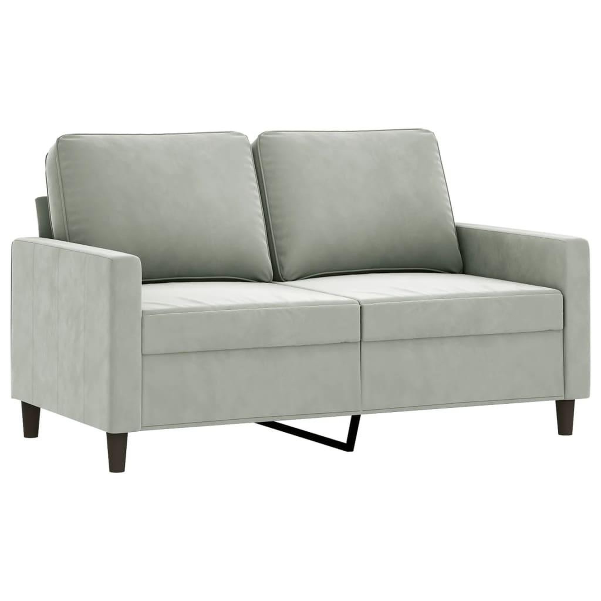 Voir la diapositive 3 : VIDAXL Ensemble de canapes 2 pcs avec coussins Gris clair Velours