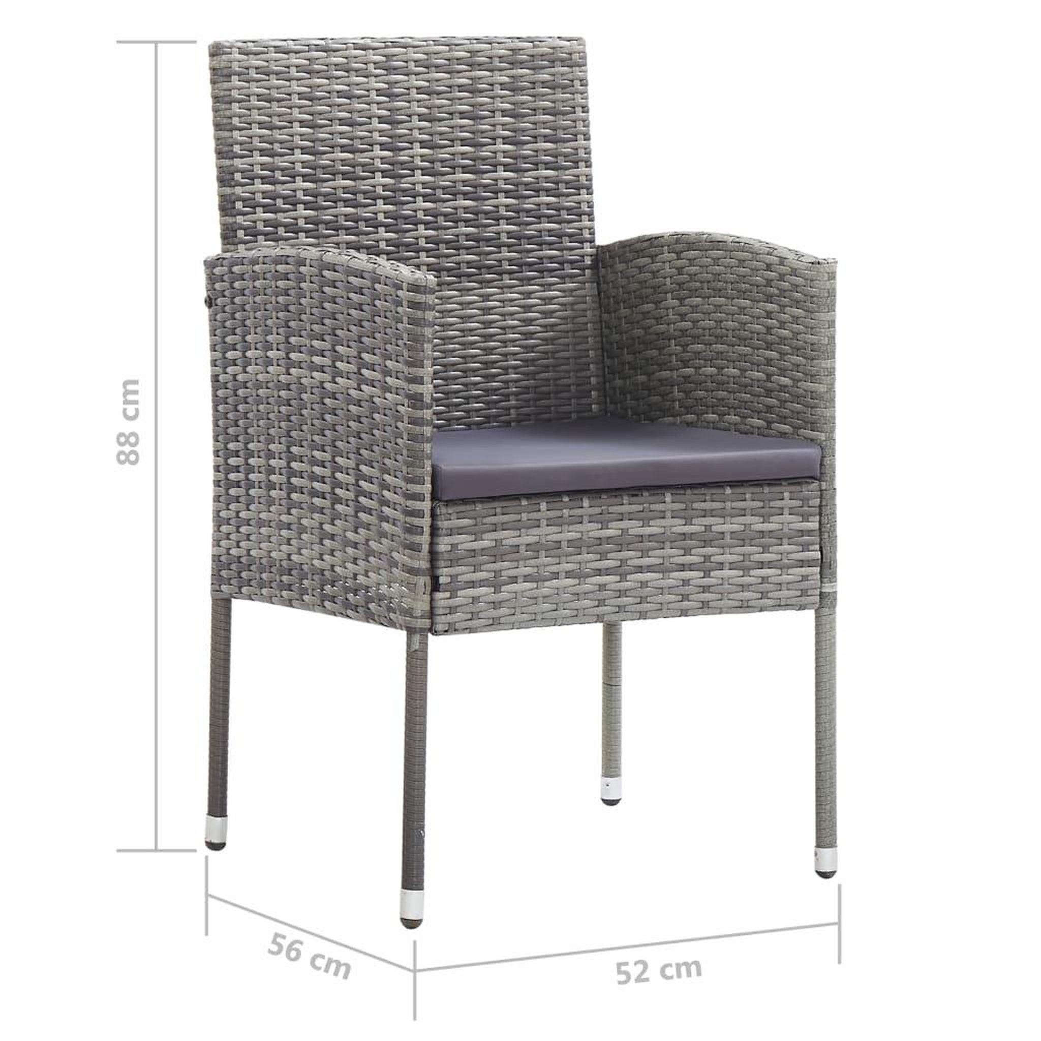 Voir la diapositive 6 : VIDAXL Chaises de jardin coussins gris fonce 2 pcs resine tressee