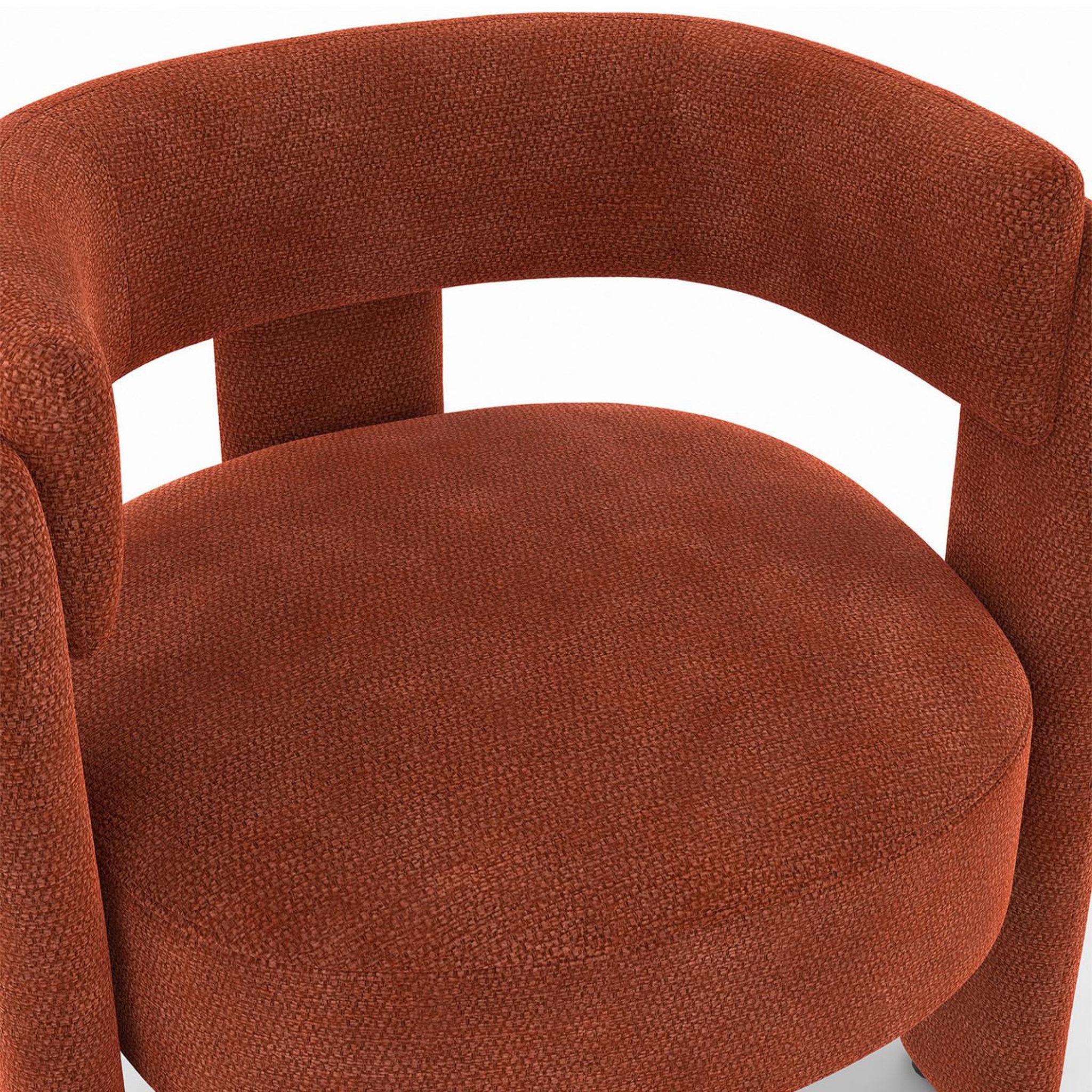 Voir la diapositive 6 : ID MARKET Fauteuil tripode gustave tissu chenille terracotta