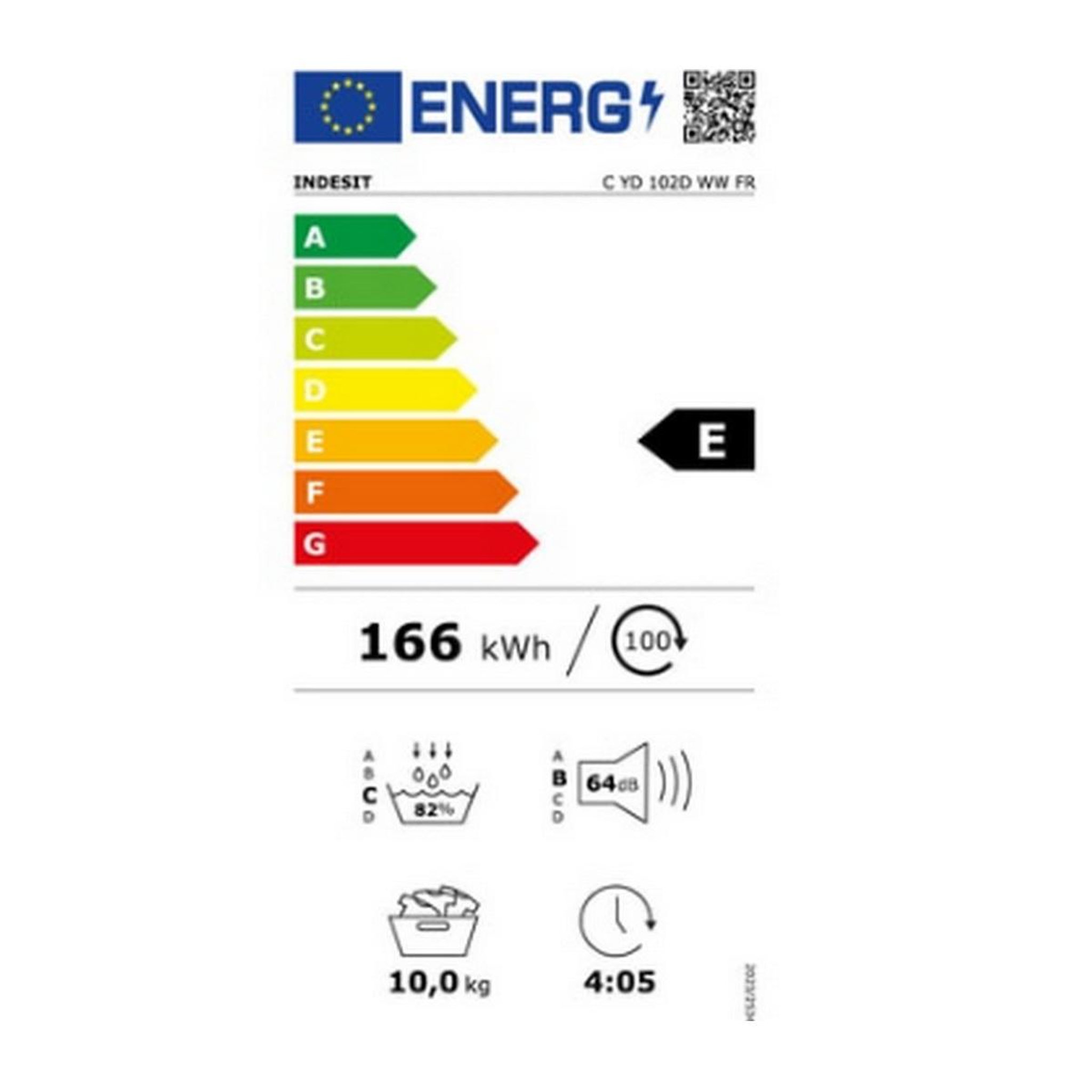 Voir la diapositive 2 : Indesit Sèche-linge pompe à chaleur 60cm 10kg - cyd102dwwfr