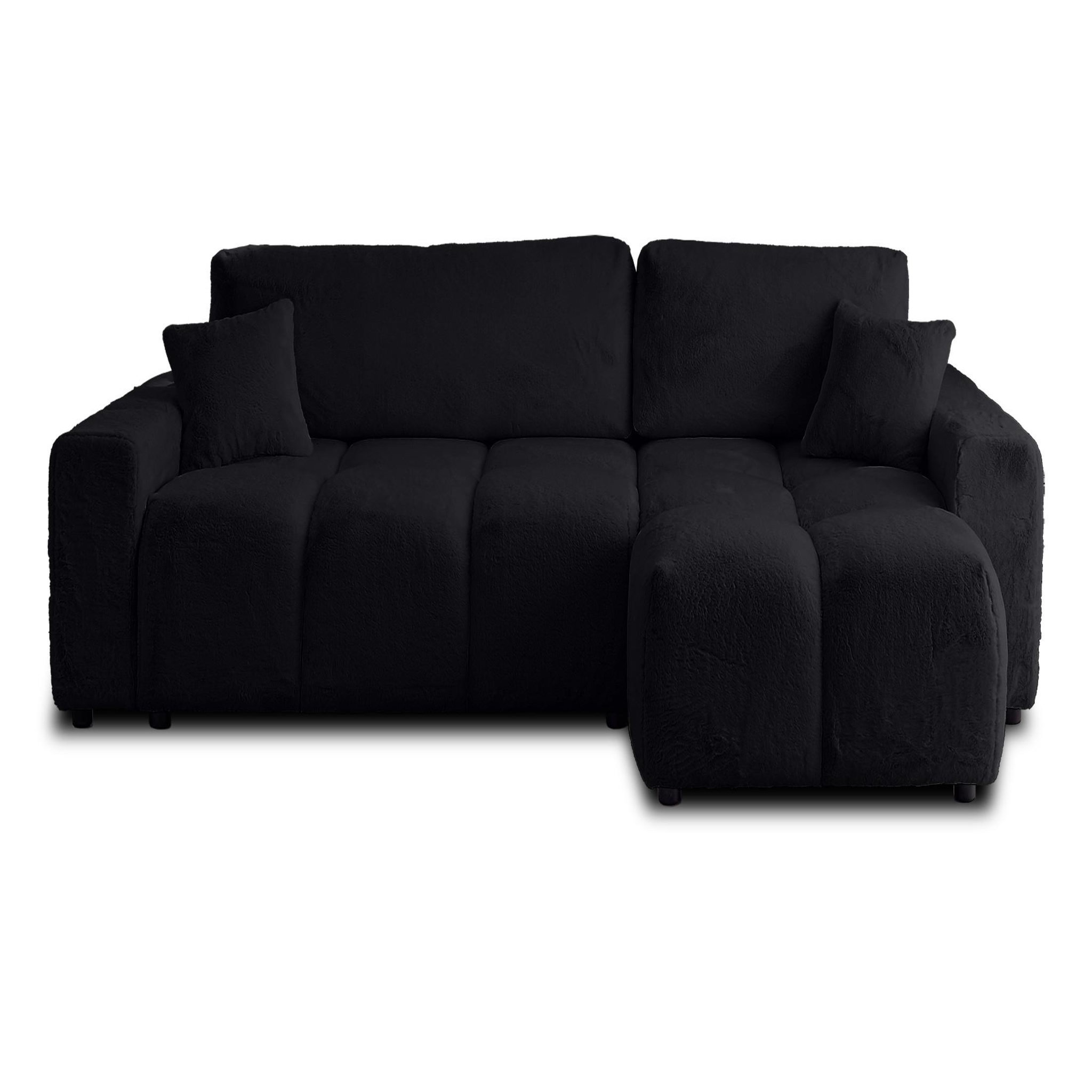 Voir la diapositive 1 : BEST MOBILIER Crocus - canapé d'angle réversible - 4 places - convertible avec coffre - en fausse fourrure