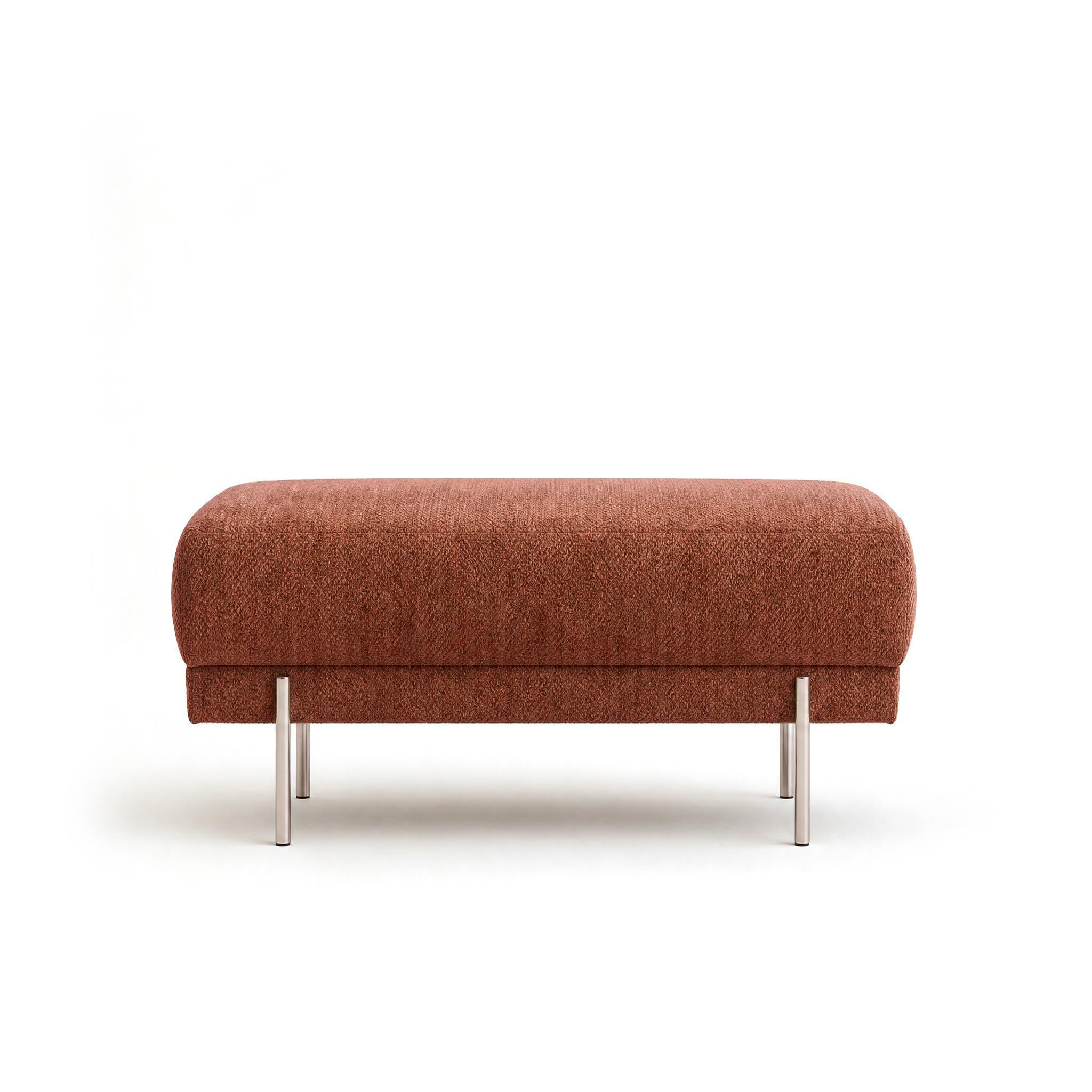 Voir la diapositive 1 : BEST MOBILIER Gabin - pouf en velours texturé