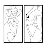 Paris Prix Lot de 2 Décorations Murales en Métal  Body  100cm Noir