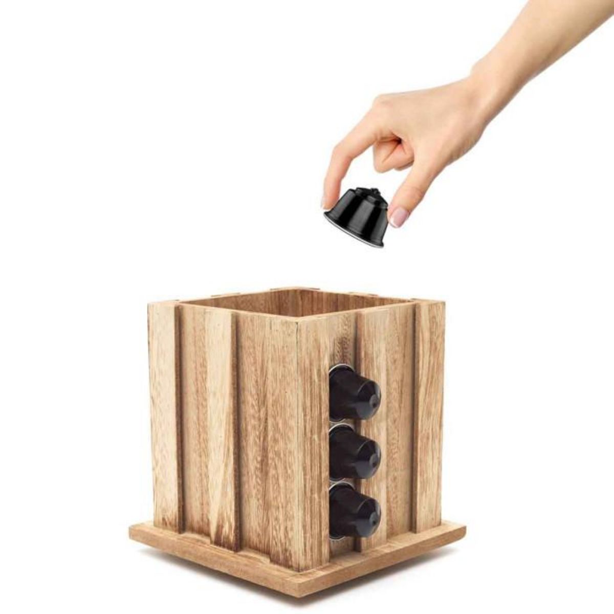 Paris Prix Porte-Capsules Rotatif  Espresso  16cm Naturel