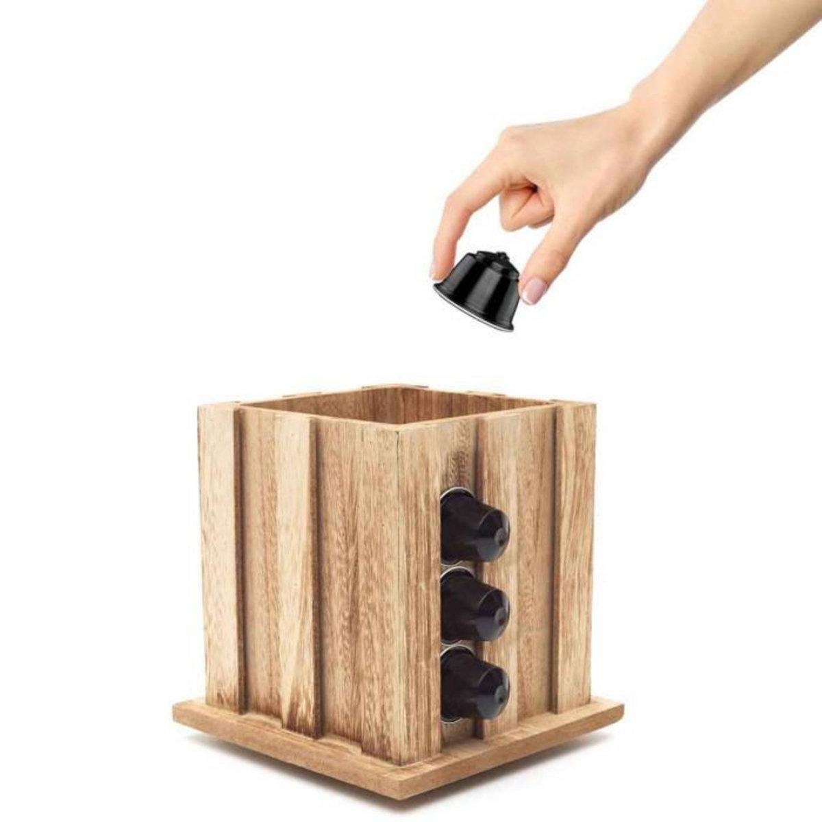 Paris Prix Porte-Capsules Rotatif  Espresso  16cm Naturel