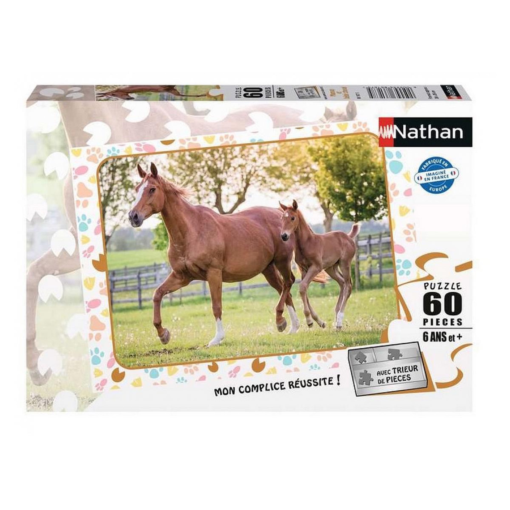 Nathan puzzle 60 p Maman et bebe cheval