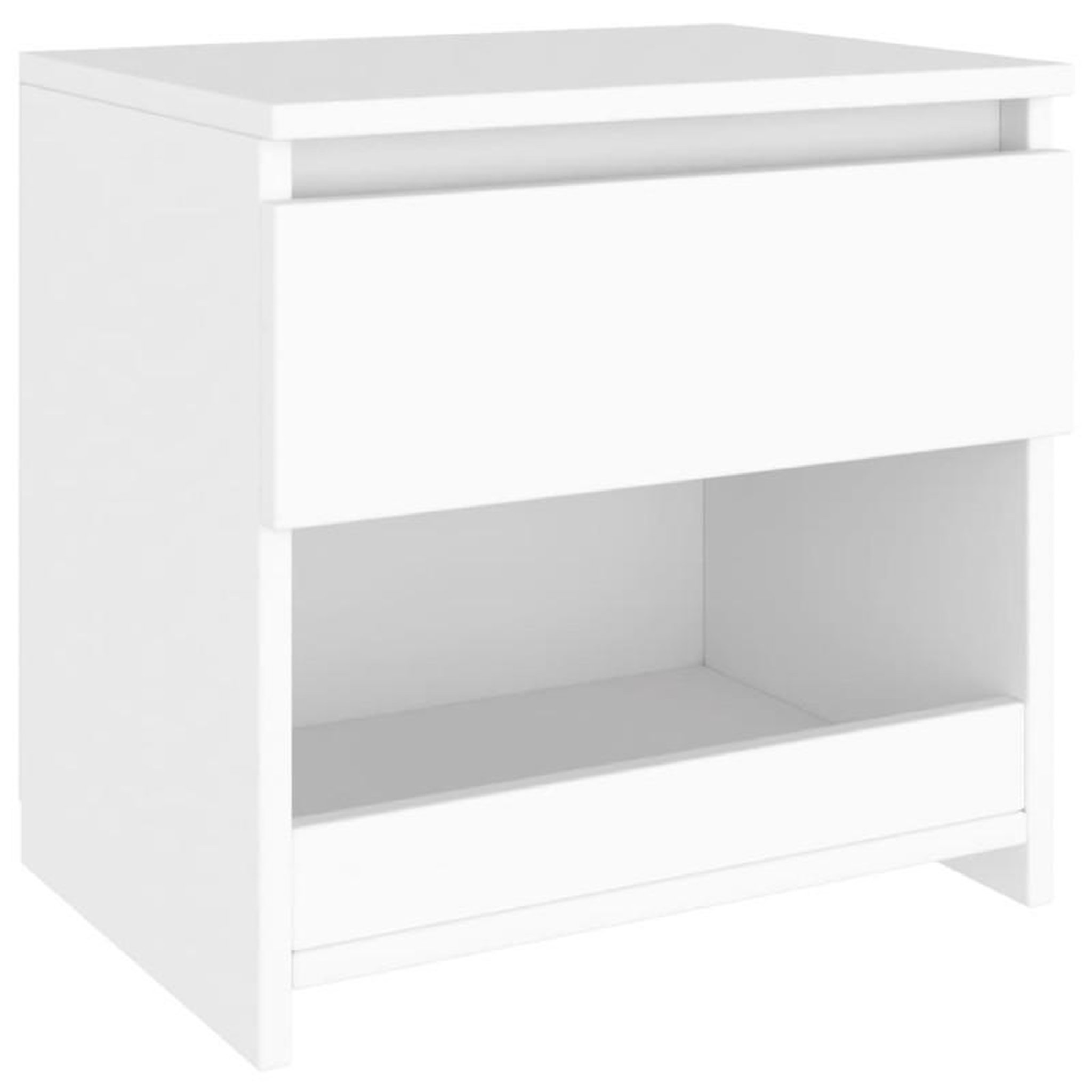 Voir la diapositive 2 : VIDAXL Table de chevet Blanc 40x30x39 cm Aggloméré