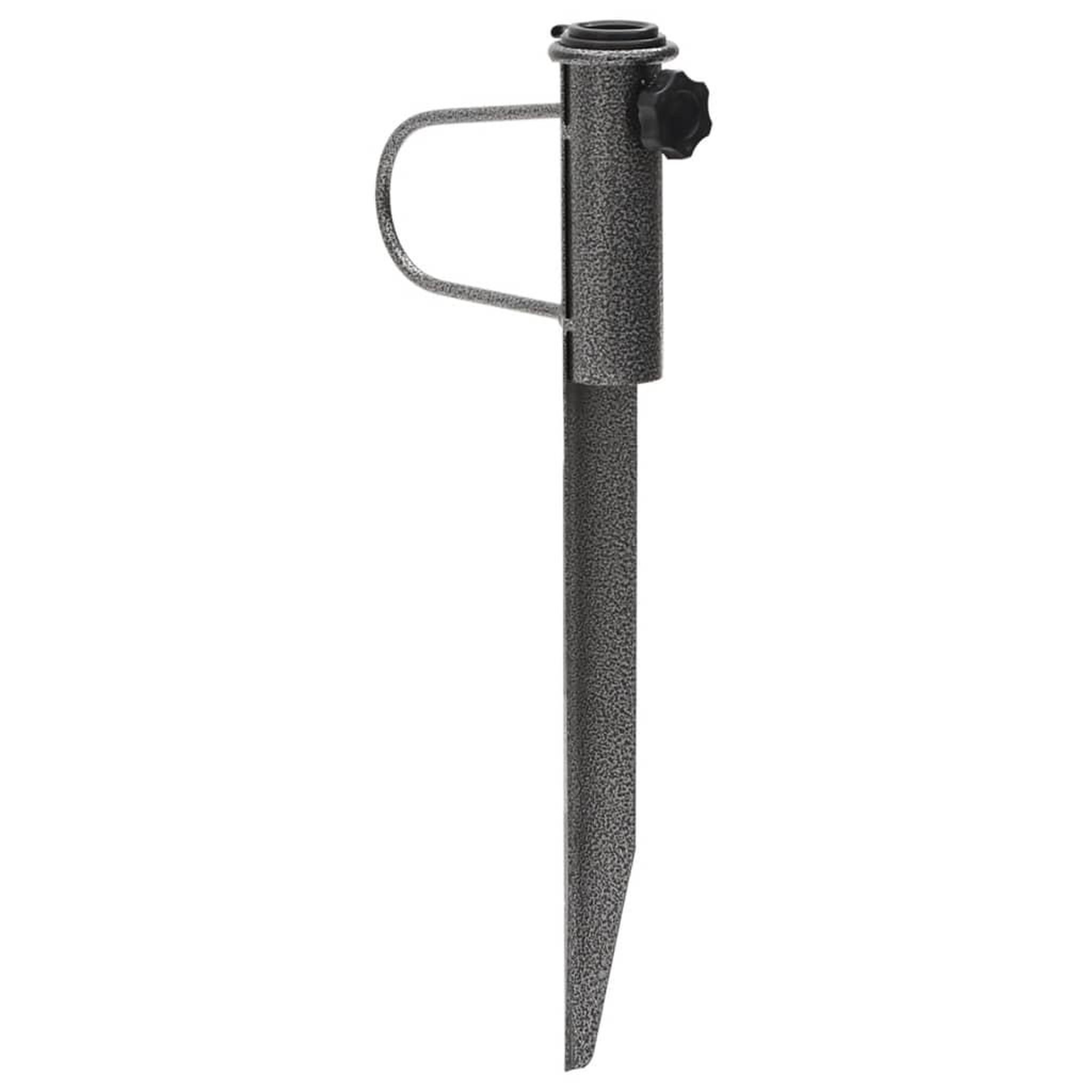 Voir la diapositive 2 : VIDAXL Supports de parasol avec piquets 2 pcs 19x42 cm acier galvanise