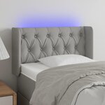 VIDAXL Tete de lit a LED Gris clair 83x16x78/88 cm Tissu