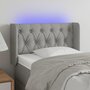 Voir la diapositive 1 : VIDAXL Tete de lit a LED Gris clair 83x16x78/88 cm Tissu